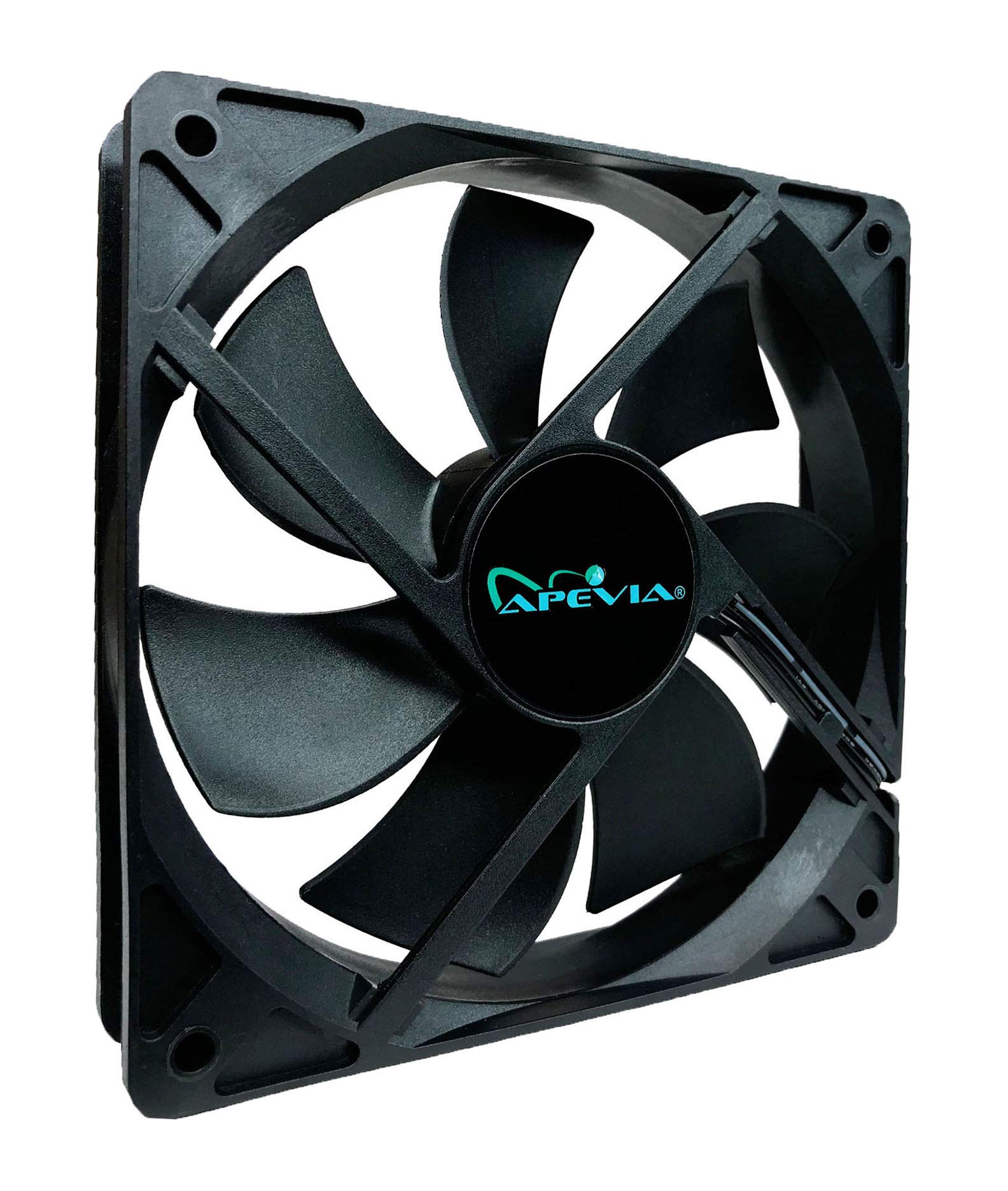 Apevia Cf214S-Bk 140Mm 4Pin Molex & 3Pin Motherboard Black Silent Case Fan (2-Pk)