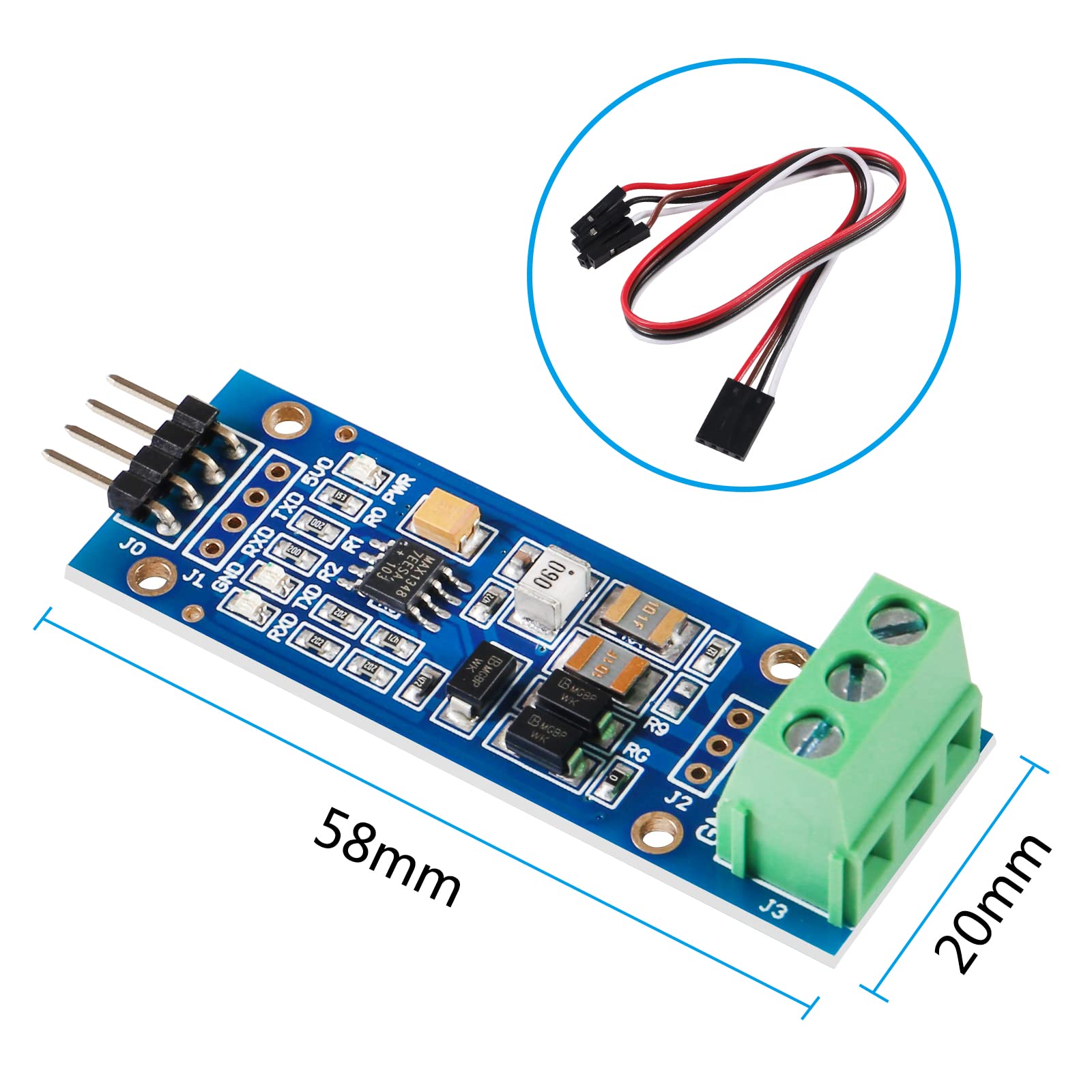 Qccan 2Pcs Rs485 To Ttl 5V Board With Max13487 Chip For Raspberry Pi