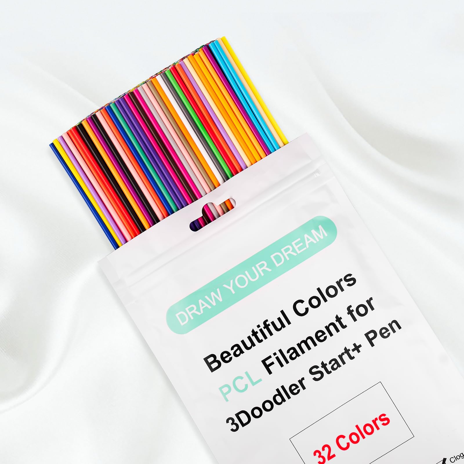 32 Colors 3D Doodler Pen Refills For 3Doodler Start 3D Pen Low Printing Temperature Pcl Filament 3Doodler Start Refills Packs Ea