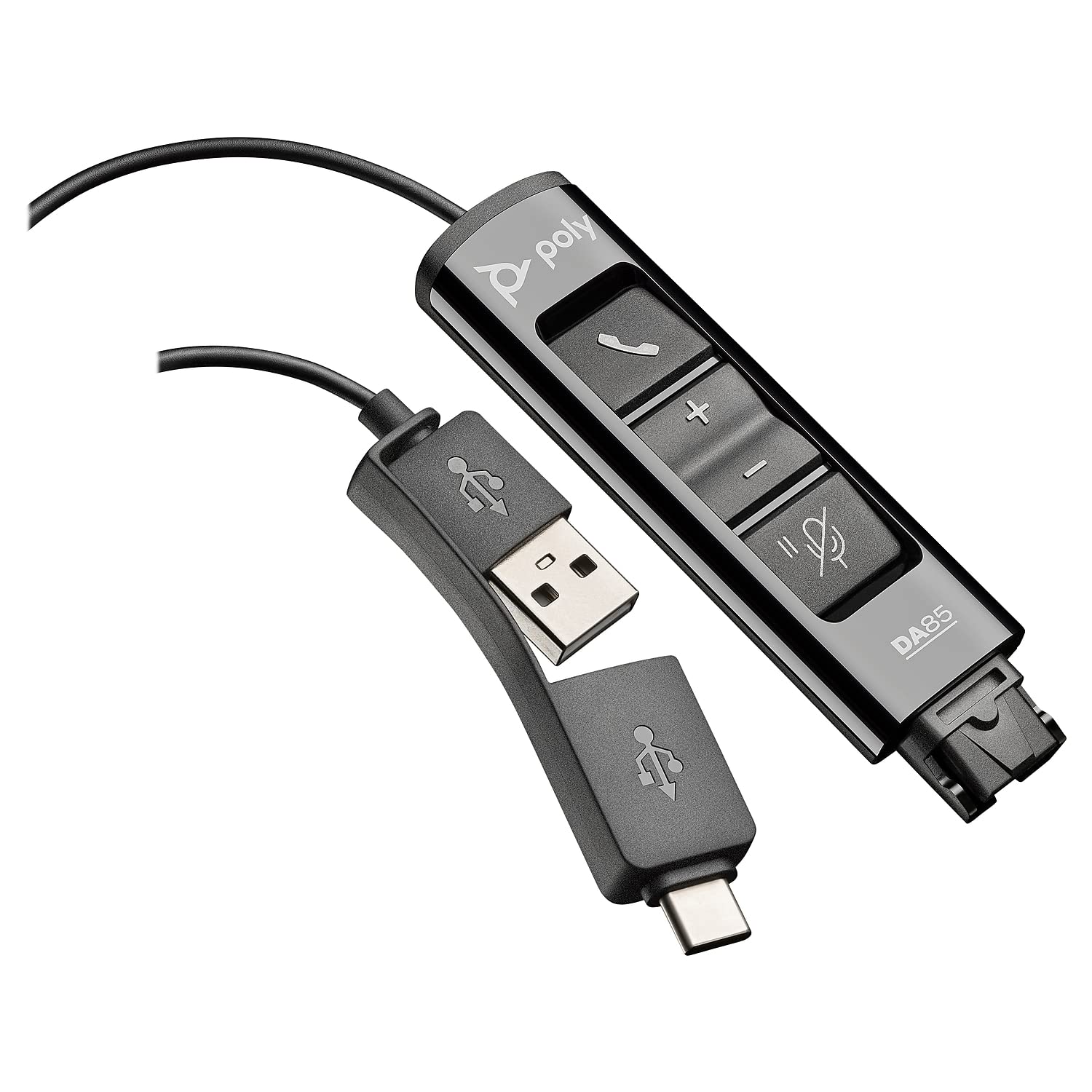 Poly   Da85 Usb Ausb C Digital Adapter (Plantronics)   Works With Poly Call Center Quick Disconnect (Qd) Headsets   Acoustic Hea