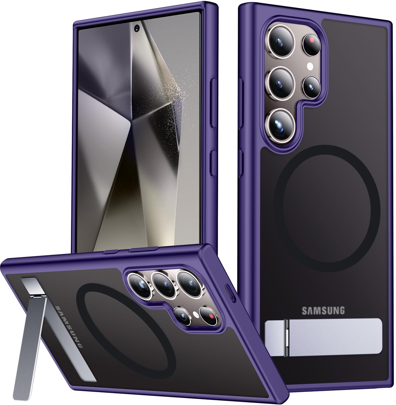 Spidercase Magnetic For Samsung Galaxy S24 Ultra Case, [3 Stand Ways][ Military Grade Drop Protection] With Invisible Stand Shoc