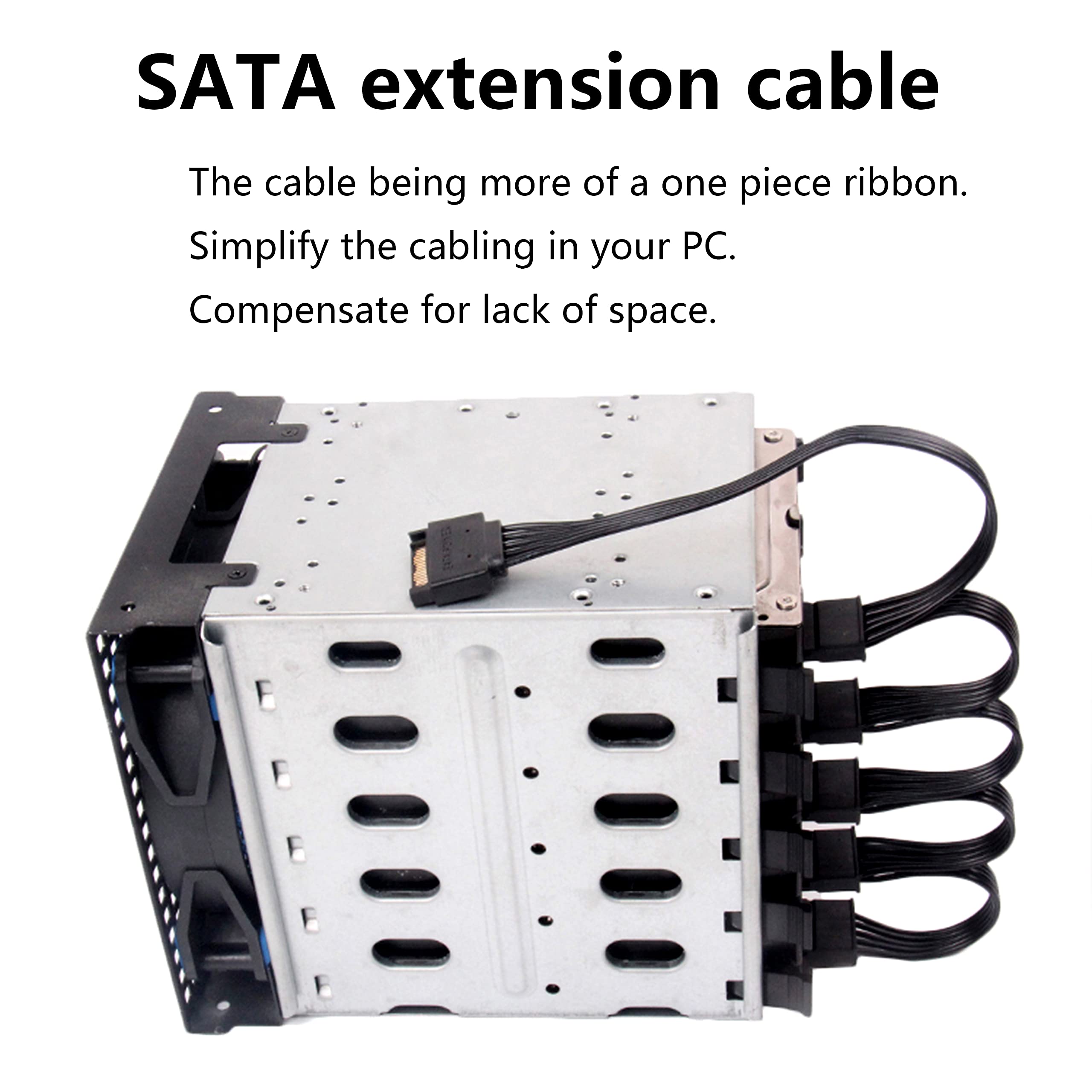 Gelrhonr 15Pin Sata Male To 5 Sata Female Power Splitter Adapter Cable Extension Y Cable For Hdd?Ssd Hard Disk