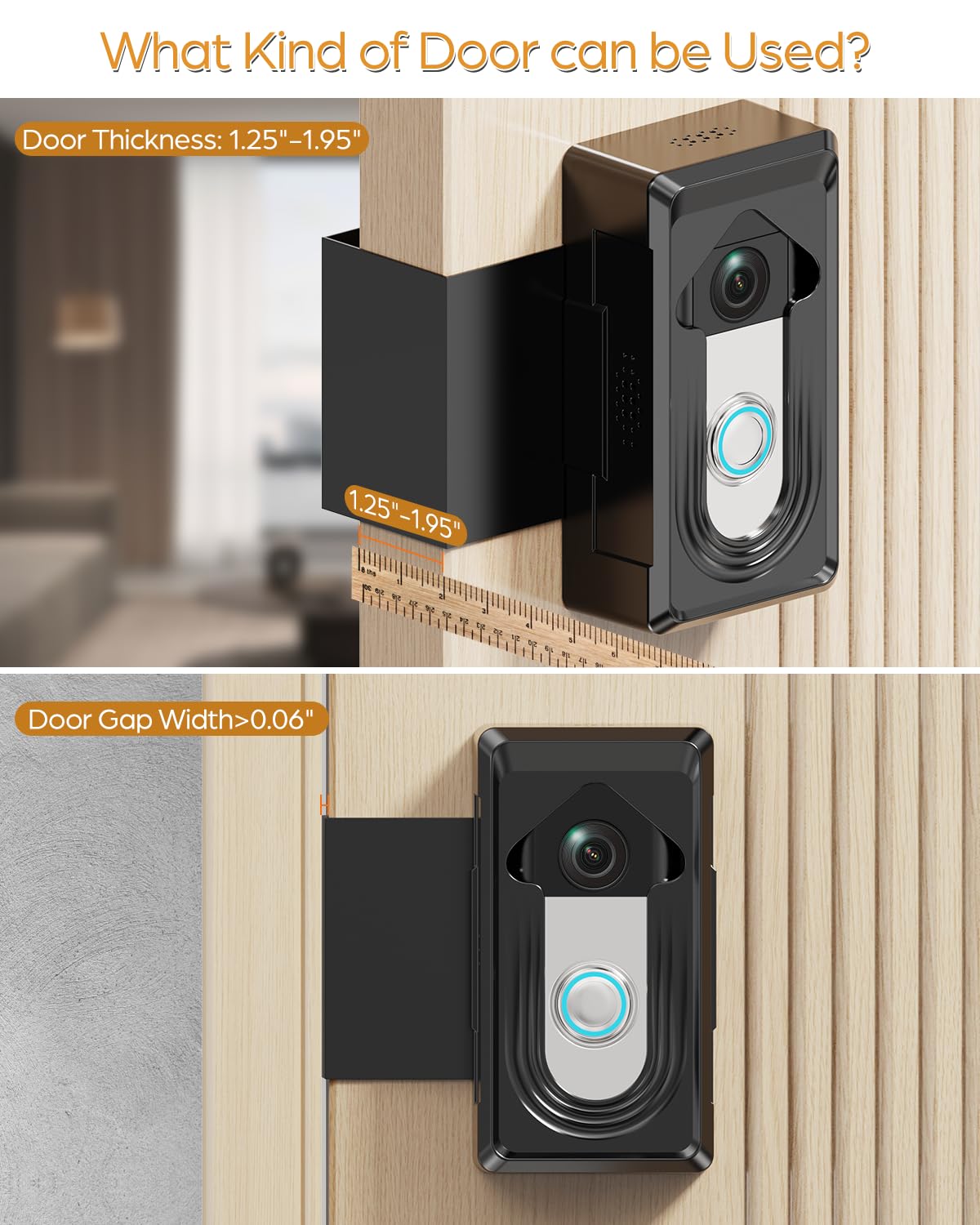 Doorbell Mount With Charging Plug, For Ring/Blink Wireless Video Doorbell, Compatible With Ring Doorbell 4/3/2/1, No Drill Anti