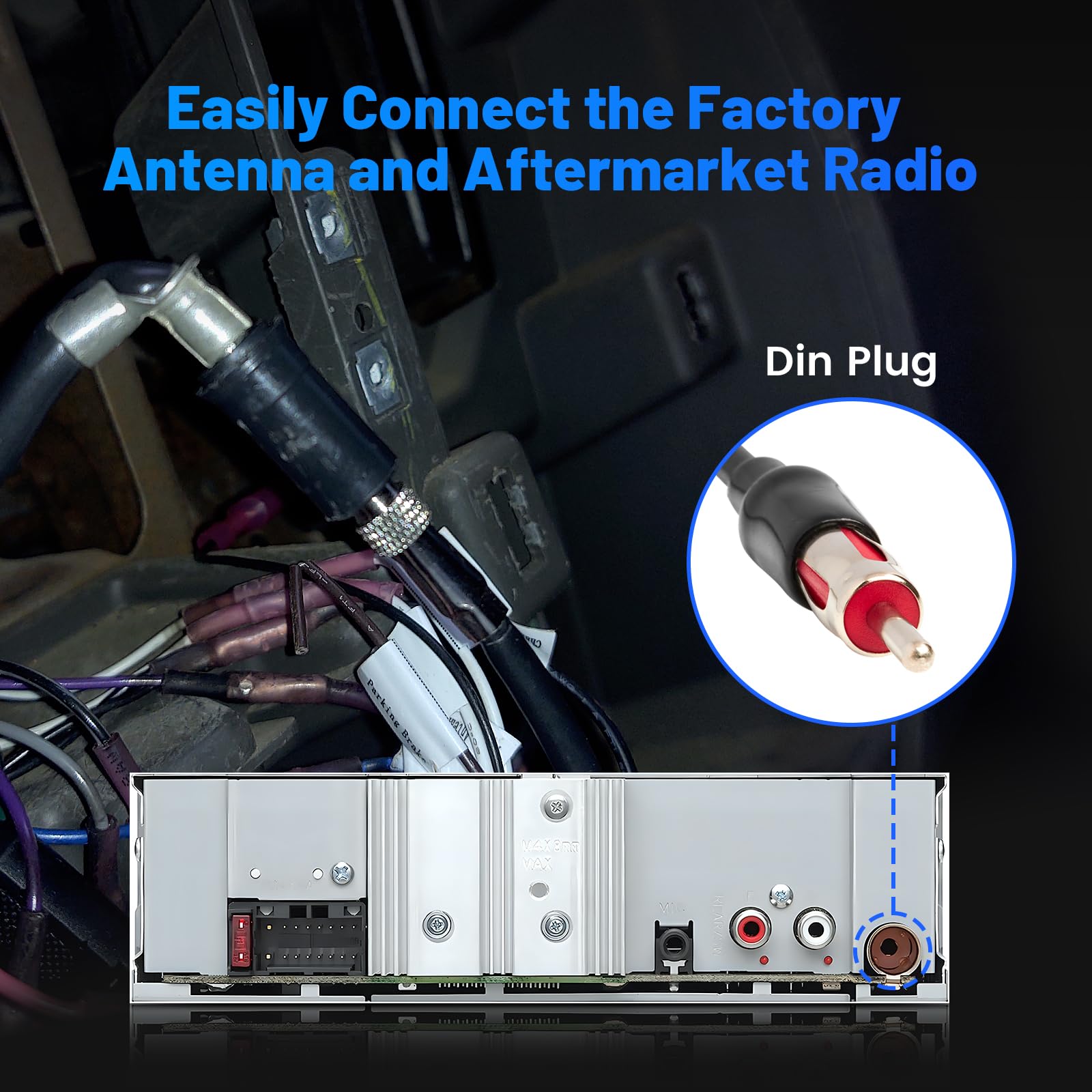 Anina Replacement For 2006 2014 Gm Chevrolet Gmc Cadillac Pontiac Radio Antenna Adapter Male Plug Cable Connector To Install Aft