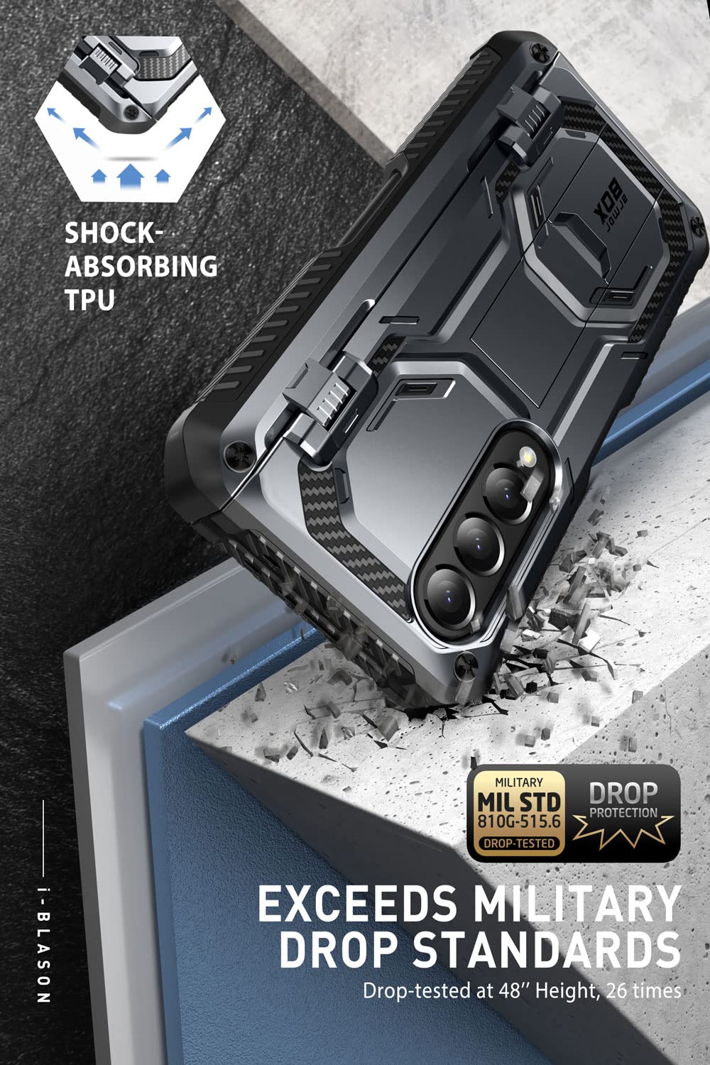 I Blason Armorbox Designed For Samsung Galaxy Z Fold 4 Case (2022 Release) With Pen Holder & Kickstand, Full Body Protective Bum