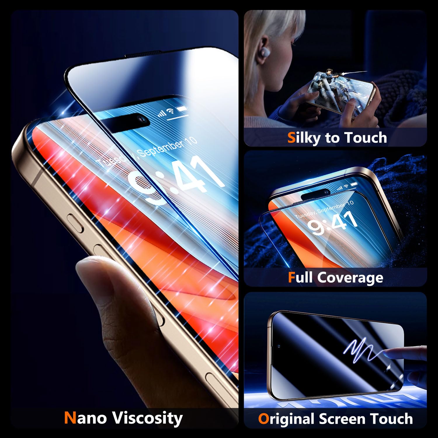 Uniqueme For Iphone 16 Pro Max Screen Protector, [Military Grade Shatterproof & 9H+ Hardness] Screen Protector 16 Pro Max Temper