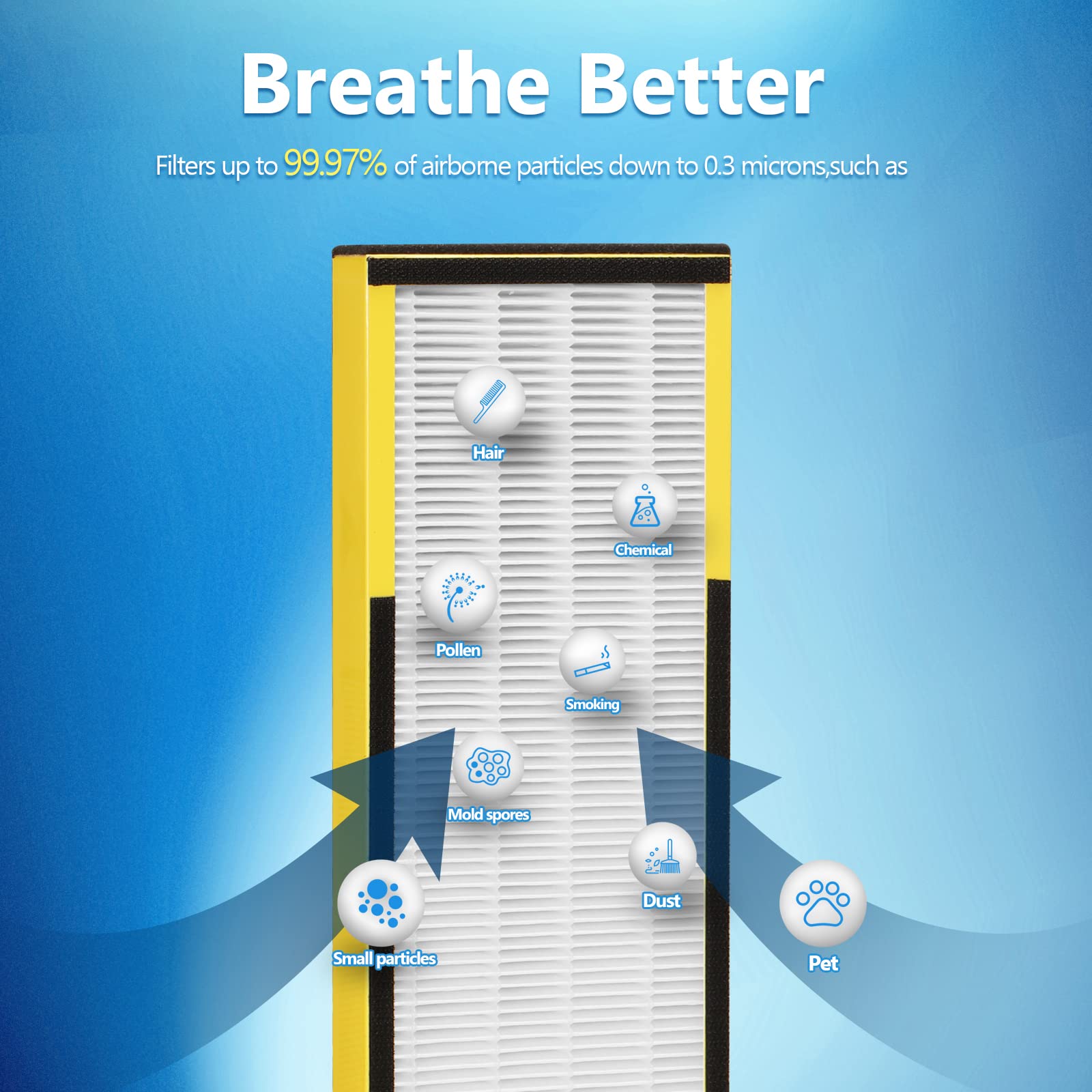 Fcfmy 6 Packs Flt4825 H13 True Hepa Replacement Filter B Compatible With G Guardian Technologies Air Cleaner Purifier Ac4300Bptc