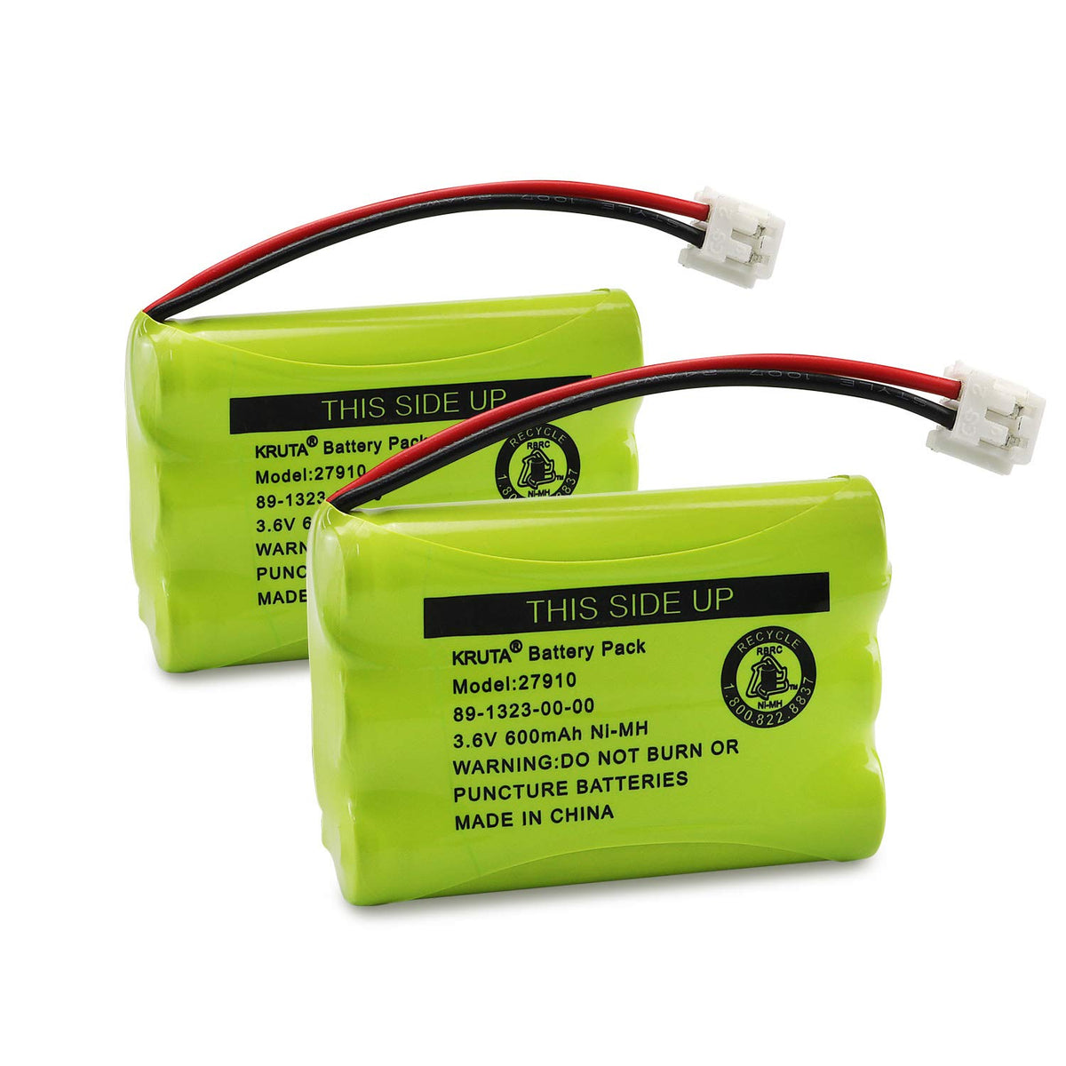 Kruta 27910 Cordless Telephone Battery Compatible With At&T 89 1323 00 0 Motorola Sd 7501 Radioshack 23 959 23 894 Ni Mh 3.6V(Pack 2)