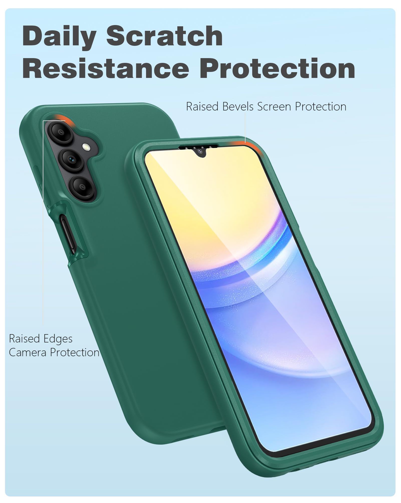 Fntcase For Samsung Galaxy A15 5G Case: Phone Case With Built In Screen Protector Protective Silicone Cell Phone Cover Rugged Sh