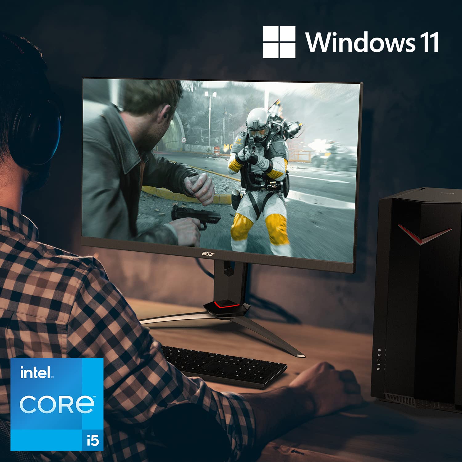 Acer Nitro 50 N50 640 Ua91 Gaming Desktop | 12Th Gen Intel Core I5 12400F 6 Core Processor | Nvidia Geforce Gtx 1650 | 8Gb 3200M