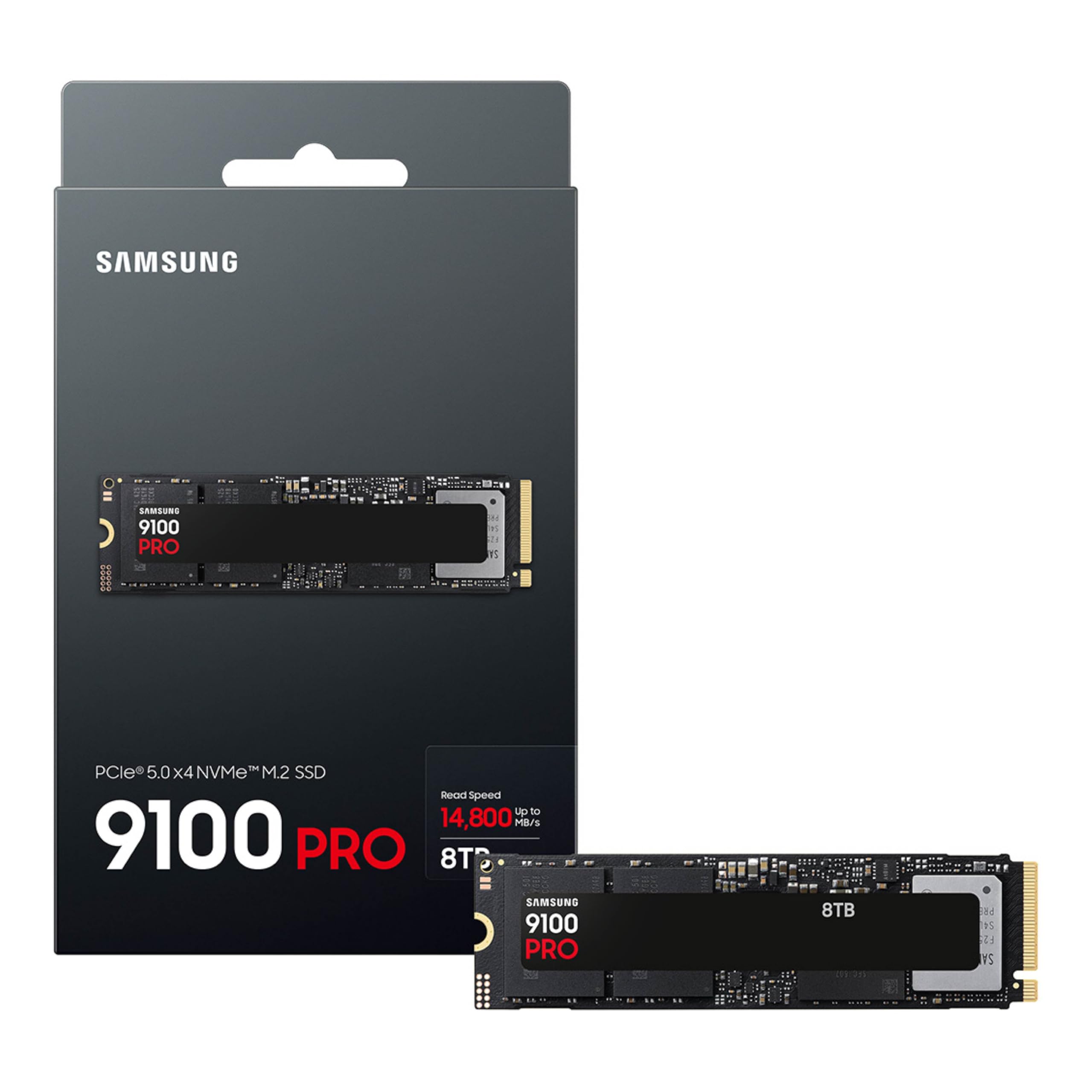 Samsung Ssd 9100 Pro 8Tb, Pcie 5.0X4 M.2 2280, Seq. Read Speeds Up To 14,800Mb/S, Best For Ai Computing, Gaming, And Heavy Duty
