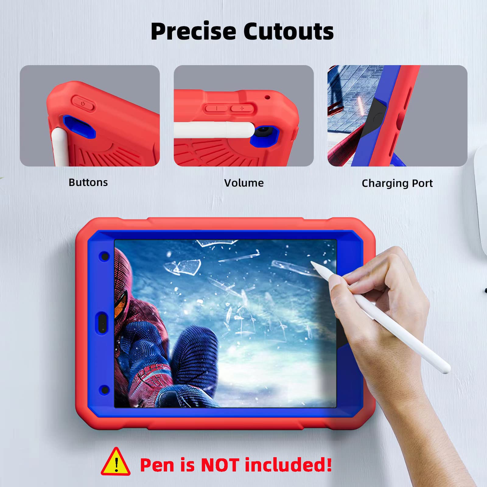 Tsqqst Ipad Mini 4/5 Case For Kids With Glass Screen Protector 2015 2019 | Ipad Mini 5Th 4Th Generation Case With Pencil Holder+