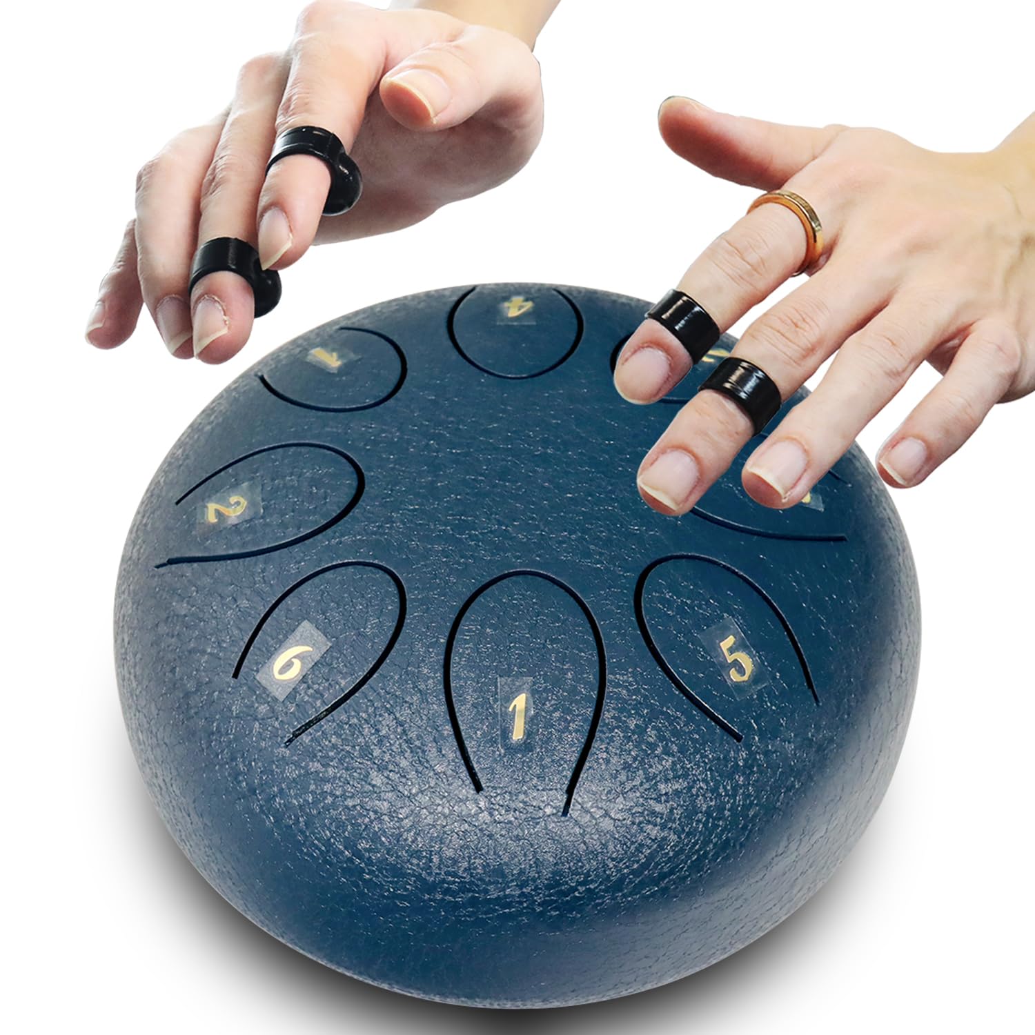 Regis Steel Tongue Drum 6 Inch 8 Notes Musical Percussion Instrument, Rain Drum For Outside - Musician Gift For Family And Frien