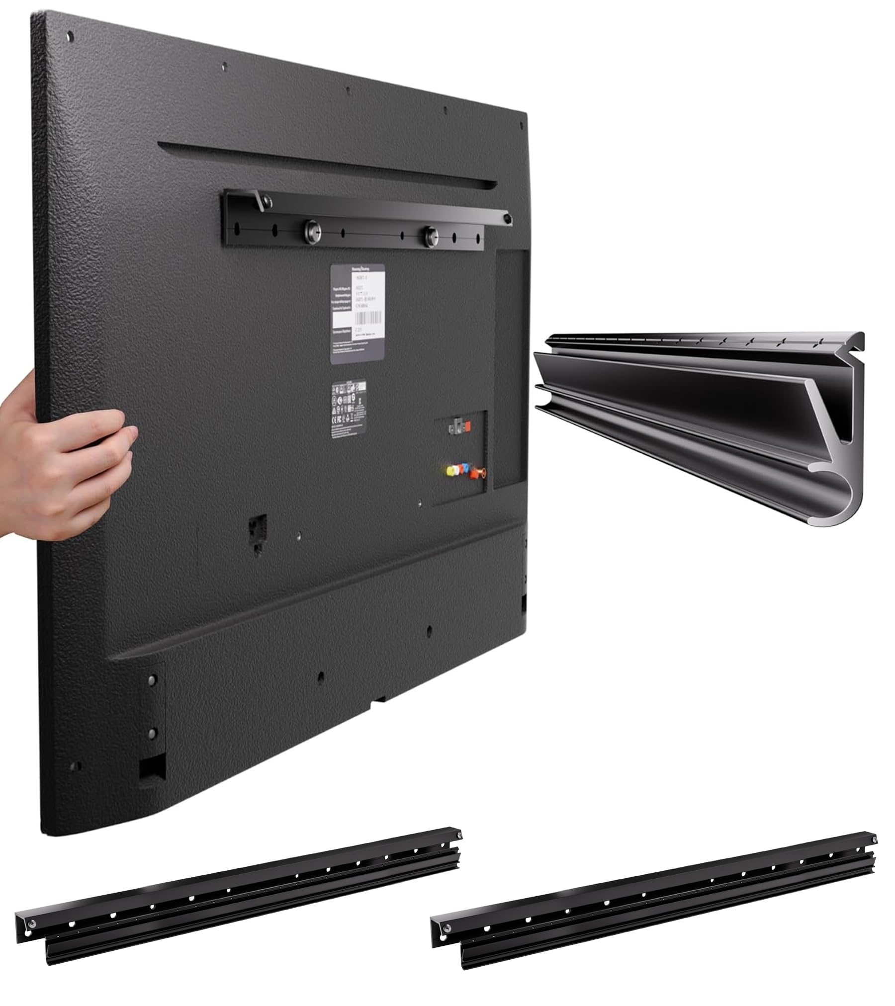 Fulifix 2 Pack Studless Tv Wall Mount For 32 75 Inch Tvs, No Drill Tv Hanger, Easy Setup, Slim Profile, Max Vesa 600X400 Mm, 150