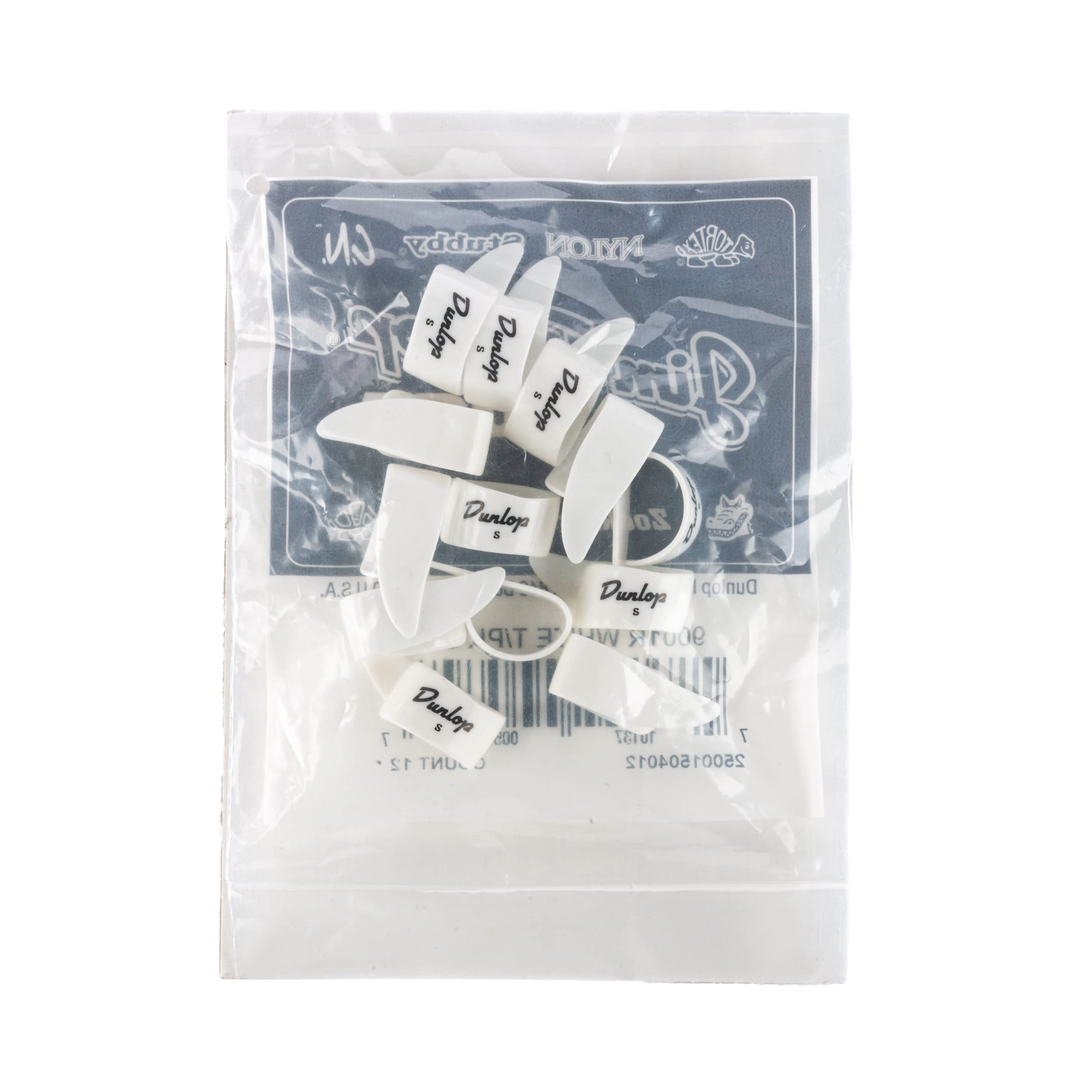Jim Dunlop 9001R White Plastic Thumbpicks, Small, 12/Bag