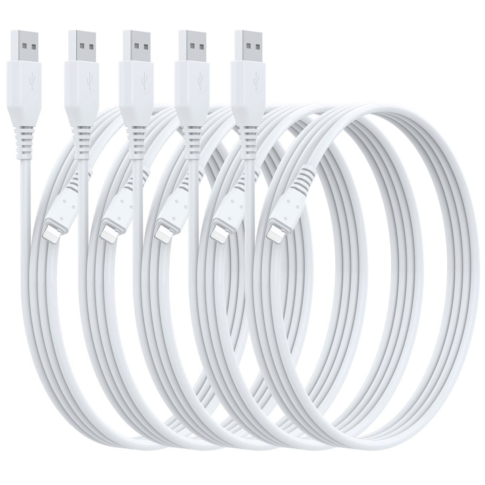 Iphone Charger 3Ft 5Pack,Lightning Cable 3 Foot,Mfi Certified Charging Cord 3 Feet Compatible With Apple Iphone 11/Pro/Max/Se/X/Xs Max/Xr/8/8 Plus/Ipad/Ipod (White)