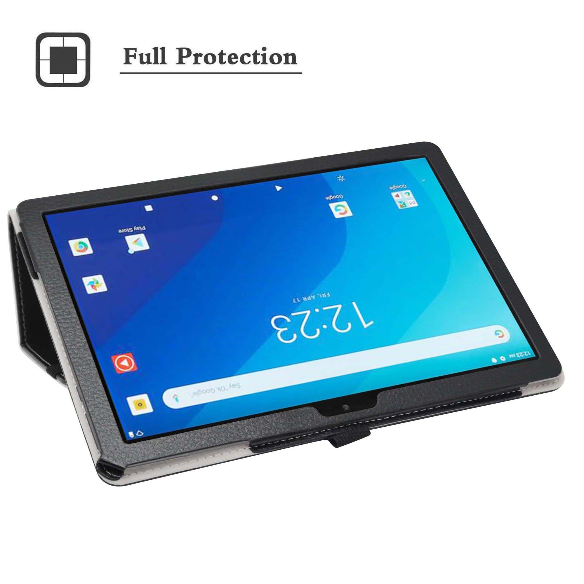 Bige 10.1 Inch Tablet Case (2022) For Onn, Pu Leather Folio Stand Cover, Black