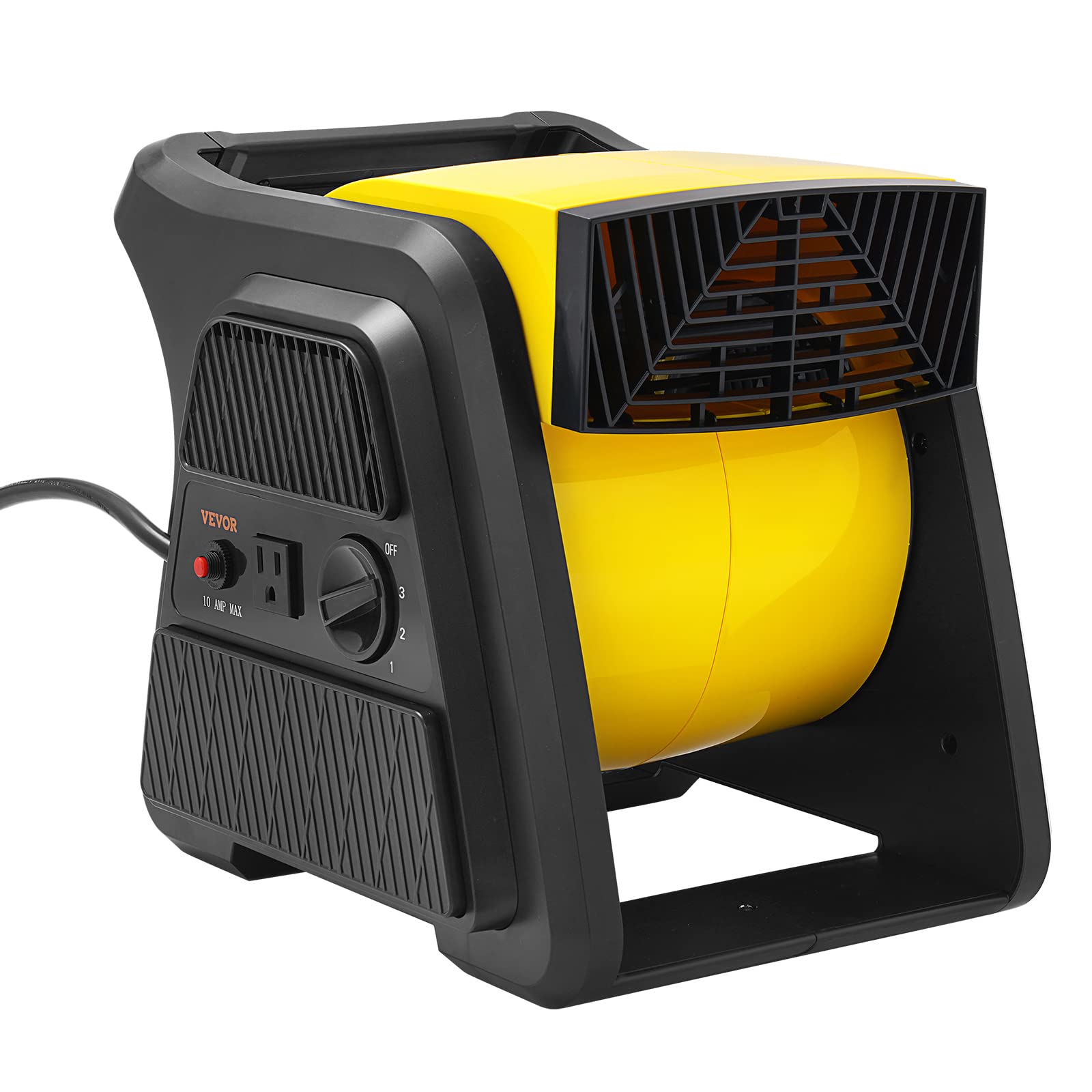 VEVOR Pivoting Utility Fan, 600 CFM High Velocity Floor Blower for Drying, Cooling, Ventilating, Exhausting, 300 Blowing Angle A
