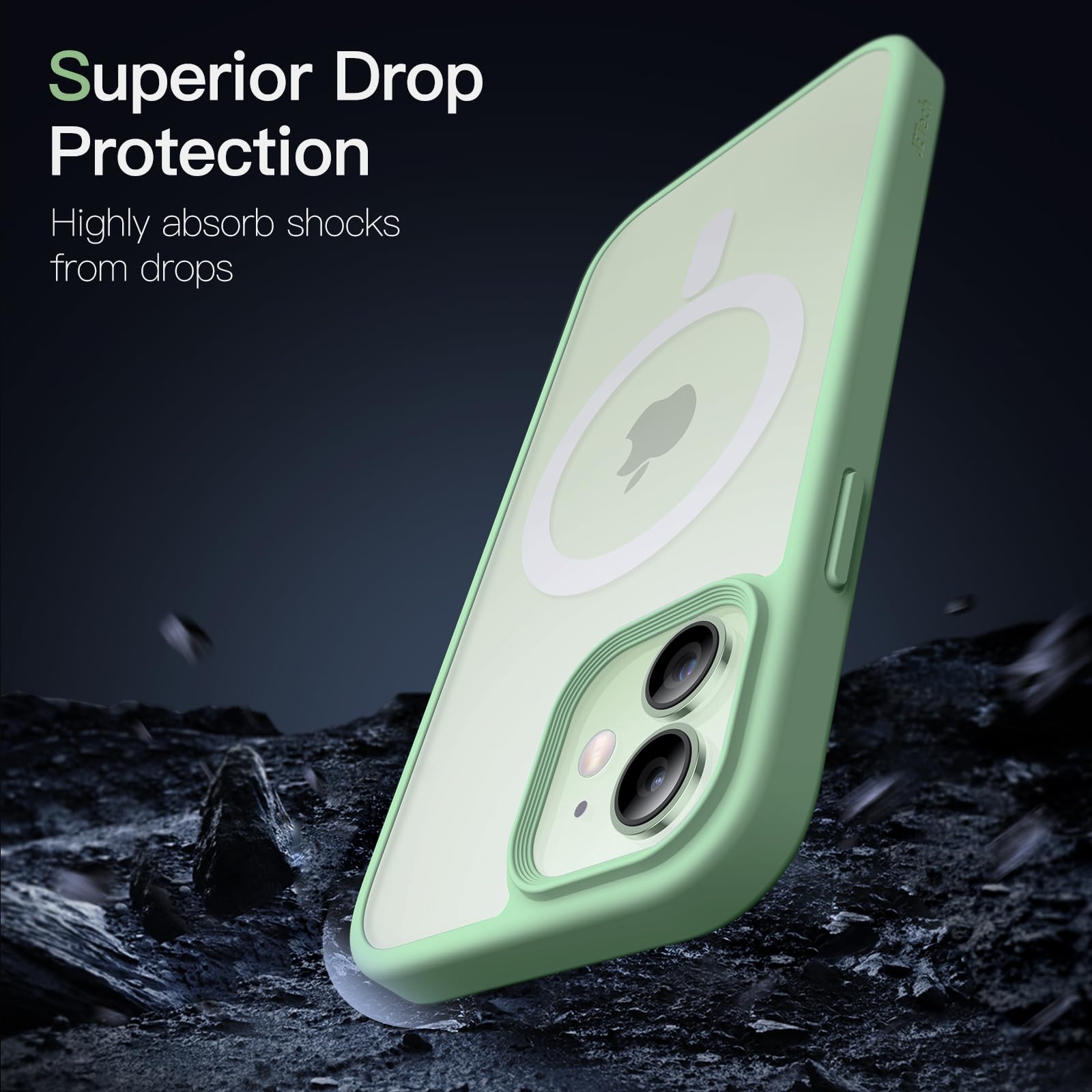 Jetech Magnetic Case For Iphone 12 Mini 5.4 Inch Compatible With Magsafe, Translucent Matte Back Slim Shockproof Phone Cover (Gr