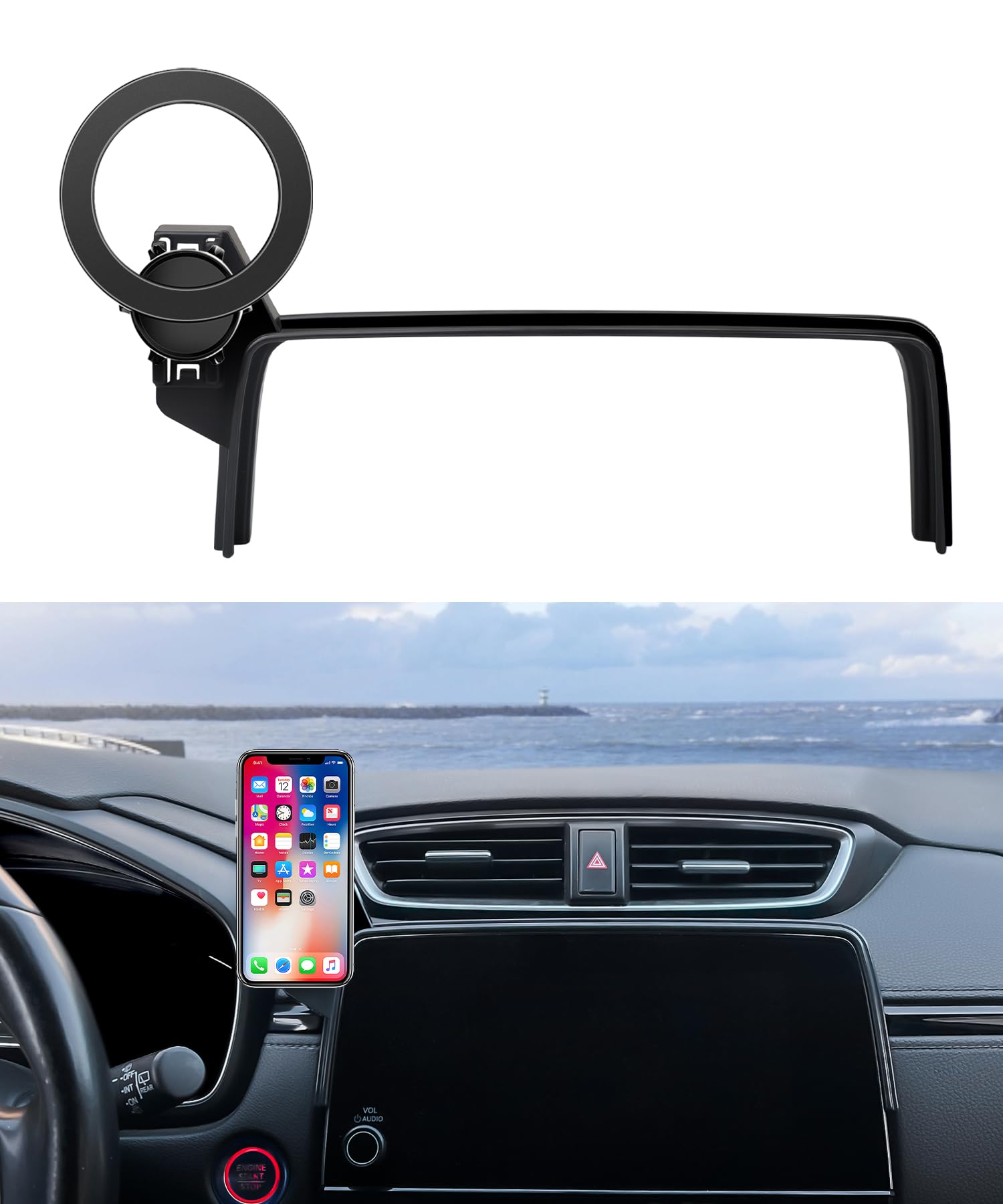 Maserweller Car Phone Holder For Honda Crv Cr-V 2017-2022 Accessories Screen Fixed Clip, 360 Rotation Phone Mount Compatible Wit