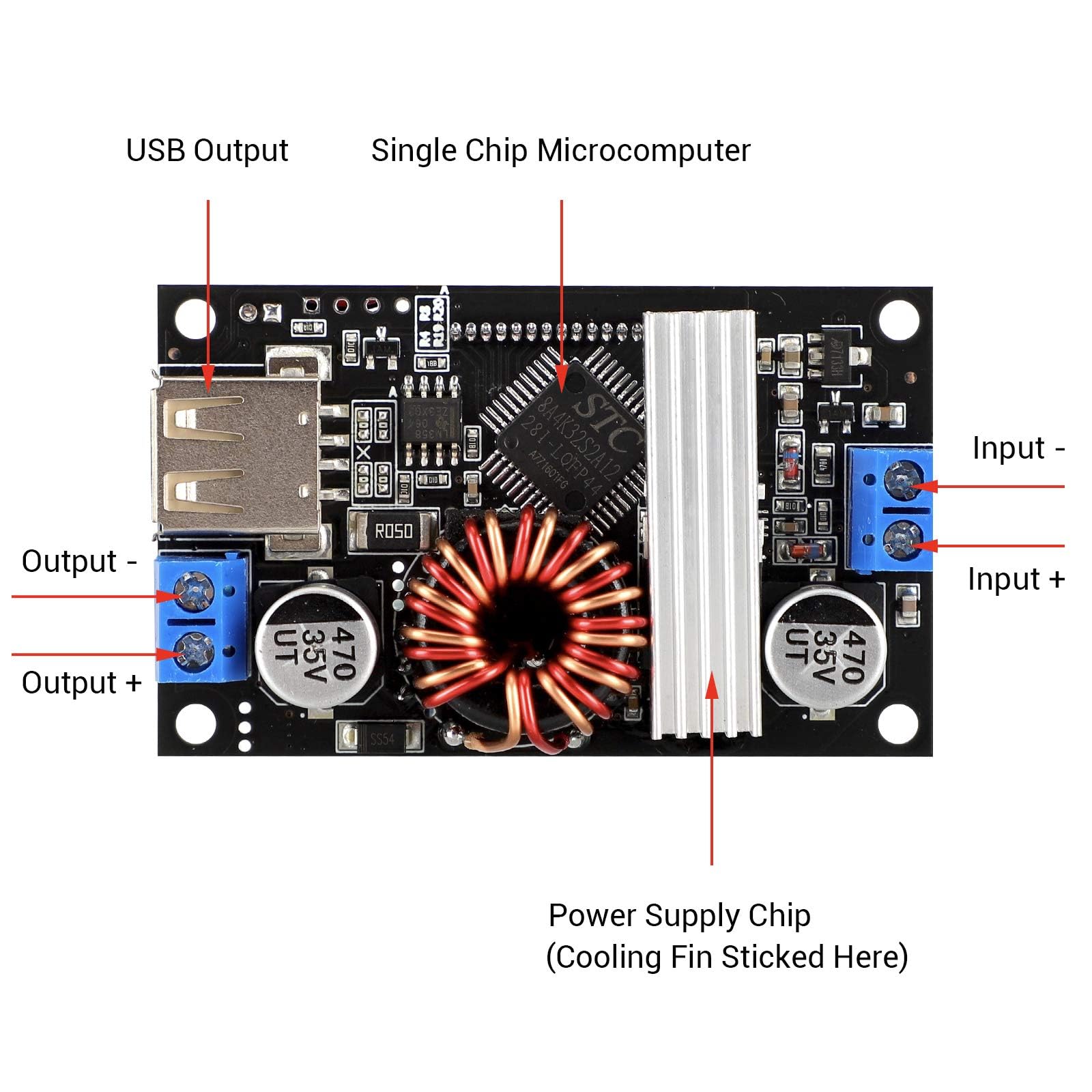 Drok Adjustable Voltage Regulator, Dc Buck Boost Converter 6 30V To 0.5 30V 4A 60W 5V 24V Voltage Converter, 12V Power Supply St