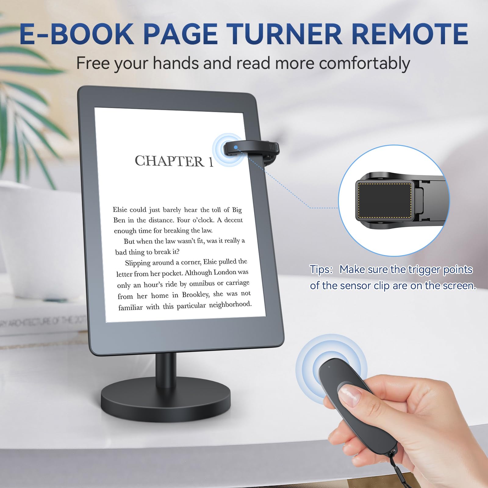 Rf Remote Control Page Turner For Kindle: Page Turner Controller Clicker For Kindle Paperwhite Oasis Kobo Ereaders Ipad Android Tablets Reading Novels, Reading Accessories For Kindle