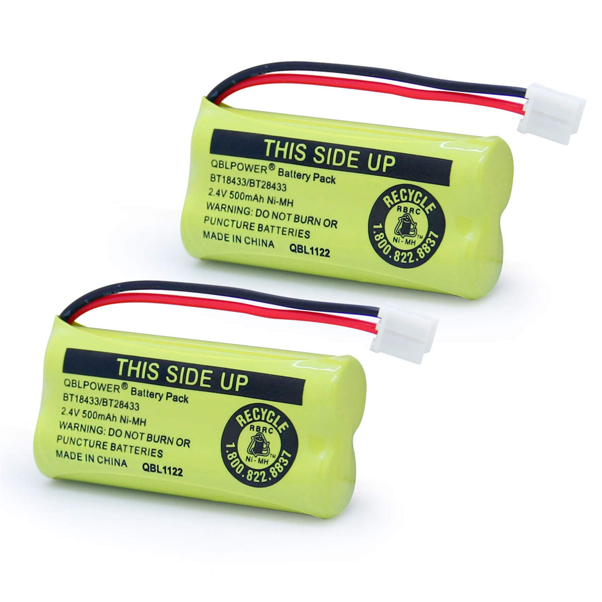 Qblpower 2.4V Rechargeable Battery Compatible With At&T Vtech Phones Bt18433 Bt184342 Bt28433 Bt284342 Bt 8300 Batt 6010 Bt1011