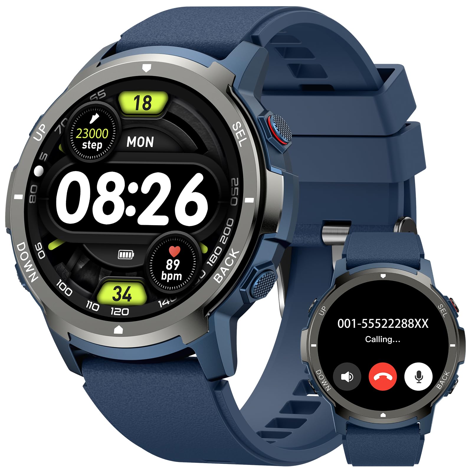 Ichpulg Smart Watches For Men With 4 Buttons, 1.43 ' ' Amoled Fitness Watch With Heart Rate/Bp/Sleep Tracker, Pedometer, 110+ Sp