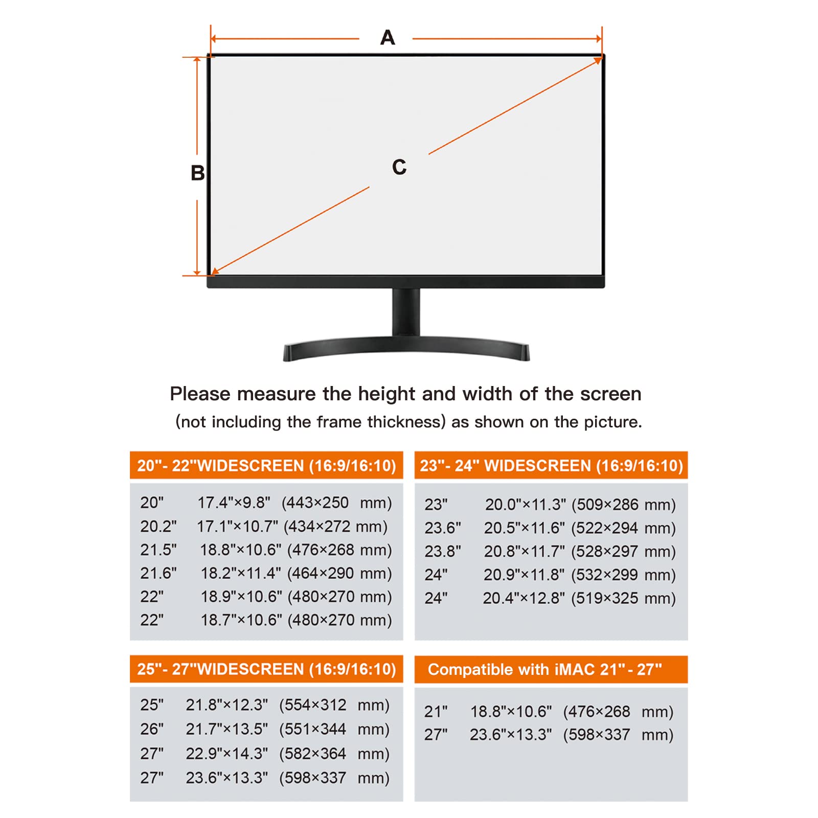 Mosiso 20 22 Inch Computer Blue Light Blocking Screen Protector Anti Uv Eye Protection Filter Film Panel For Diagonal 20,21.5,22 Inch 16:9 Widescreen Desktop Pc Led Monitor(19.29 X 12.48 Inch/L X W)