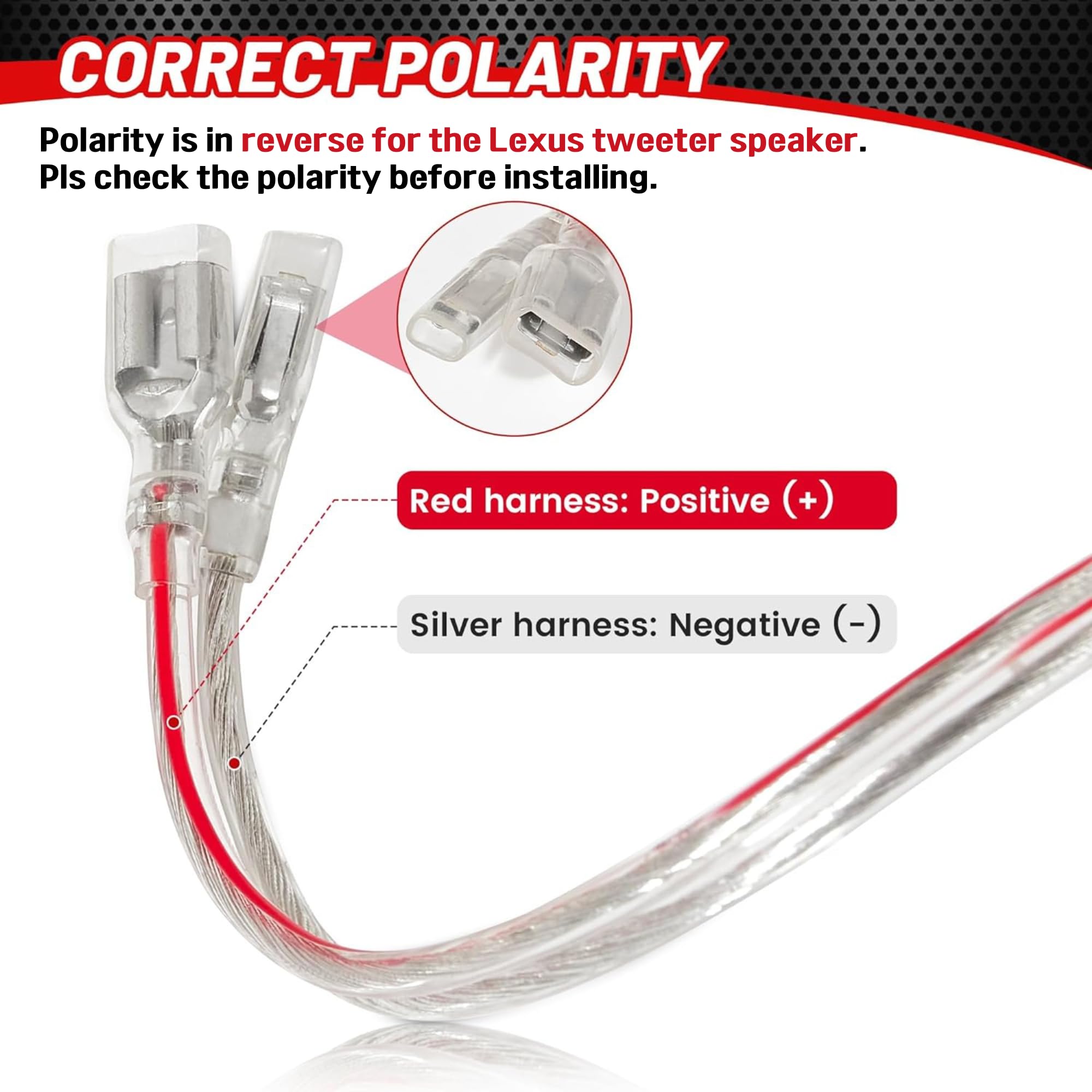 Red Wolf Front Or Rear Door Speaker Wire Harness Connector Adapter For Toyota 2018 2022, Camry Rav4 Avalon, 2020 Tacoma Door Speakers, Lexus Is Ct 2011 2018 Dash Tweeter Only