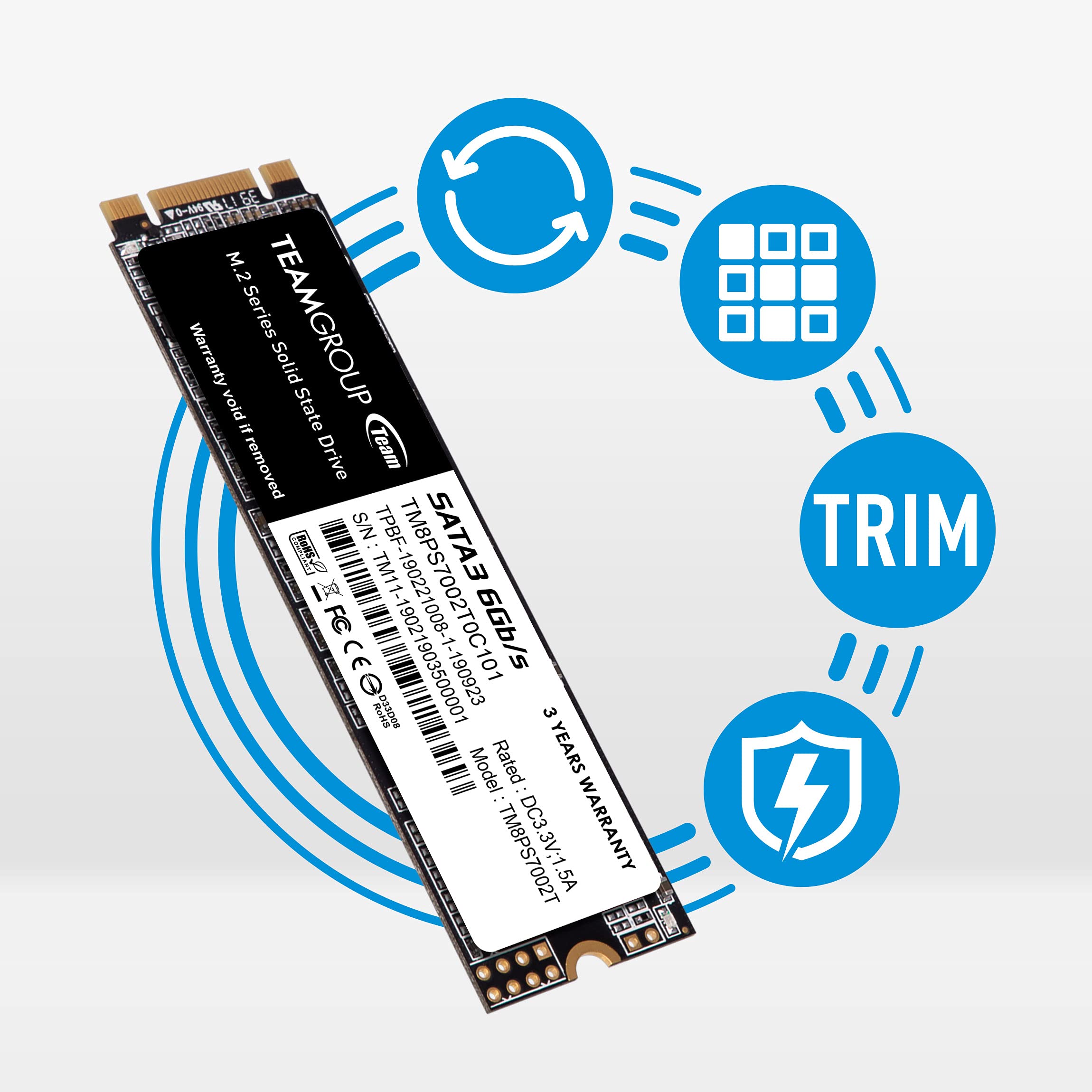 Teamgroup Ms30 512Gb With Slc Cache 3D Nand Tlc M.2 2280 Sata Iii 6Gb/S Internal Solid State Drive Ssd (Read/Write Speed Up To 5