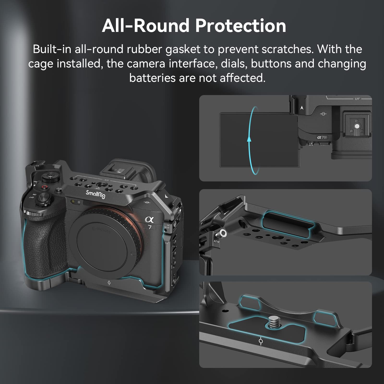 Smallrig Full Camera Cage For Sony Alpha 7R V/Alpha 7 Iv / A7R Iv/Alpha 7 S Iii/Alpha 1-3667B