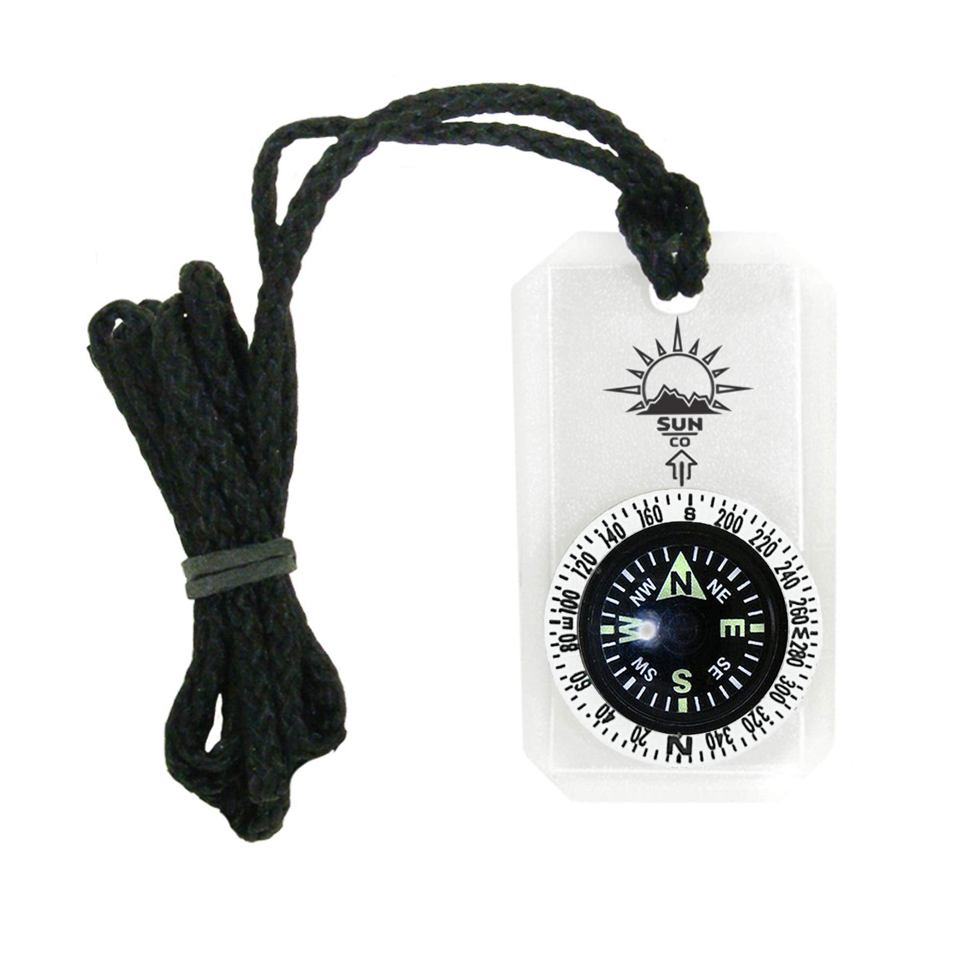 Sun Company MiniComp II - Mini Orienteering Compass with Rotating Bezel | Easy-to-Read Zipper Pull Compass for Jacket, Parka, or