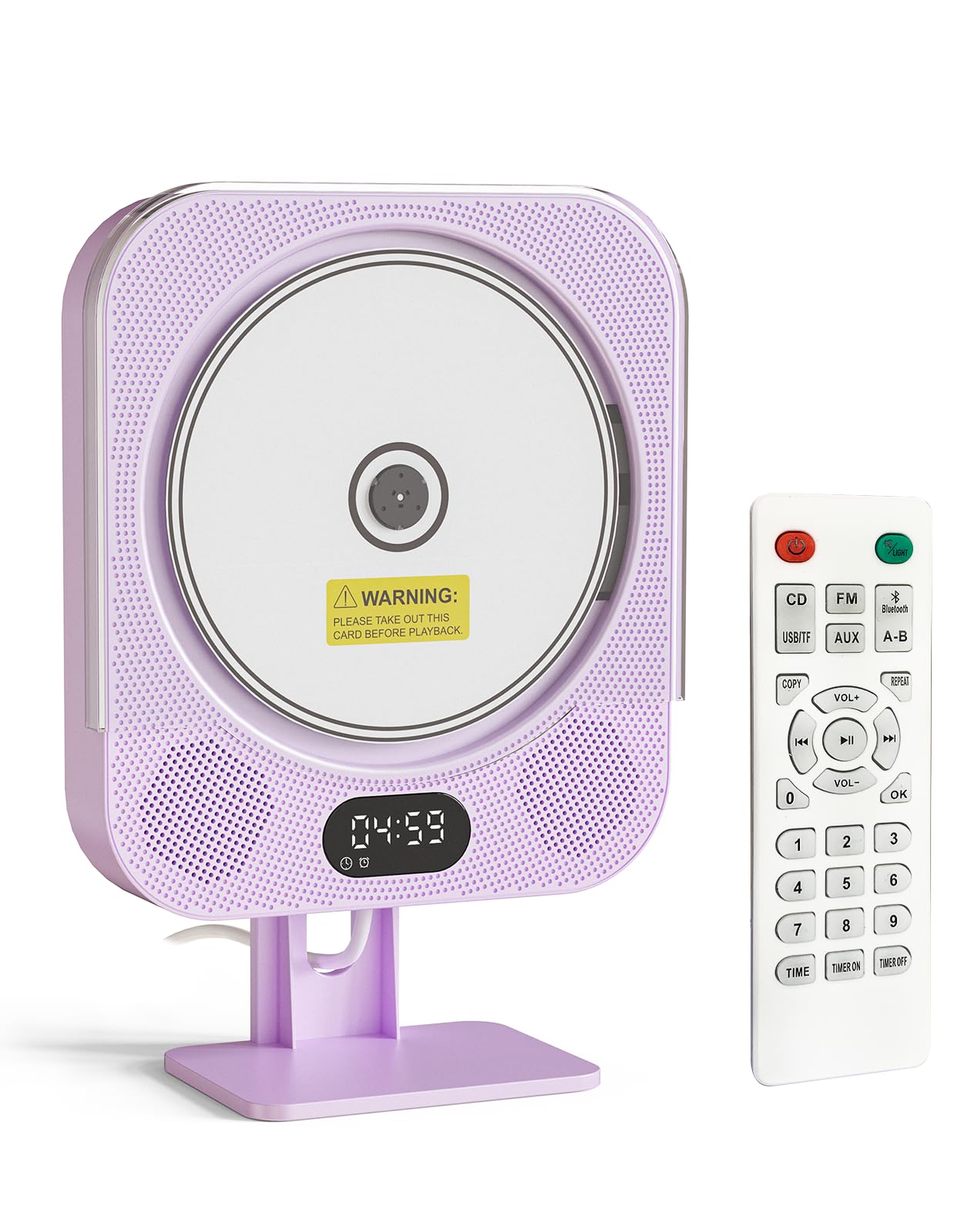Kpop Purple Cd Player,Wired Cd Players For Home,Desktop/Wall Cute Bluetooth Speakers With Ir Remote Control,Fm Radio/Cd Music Ti