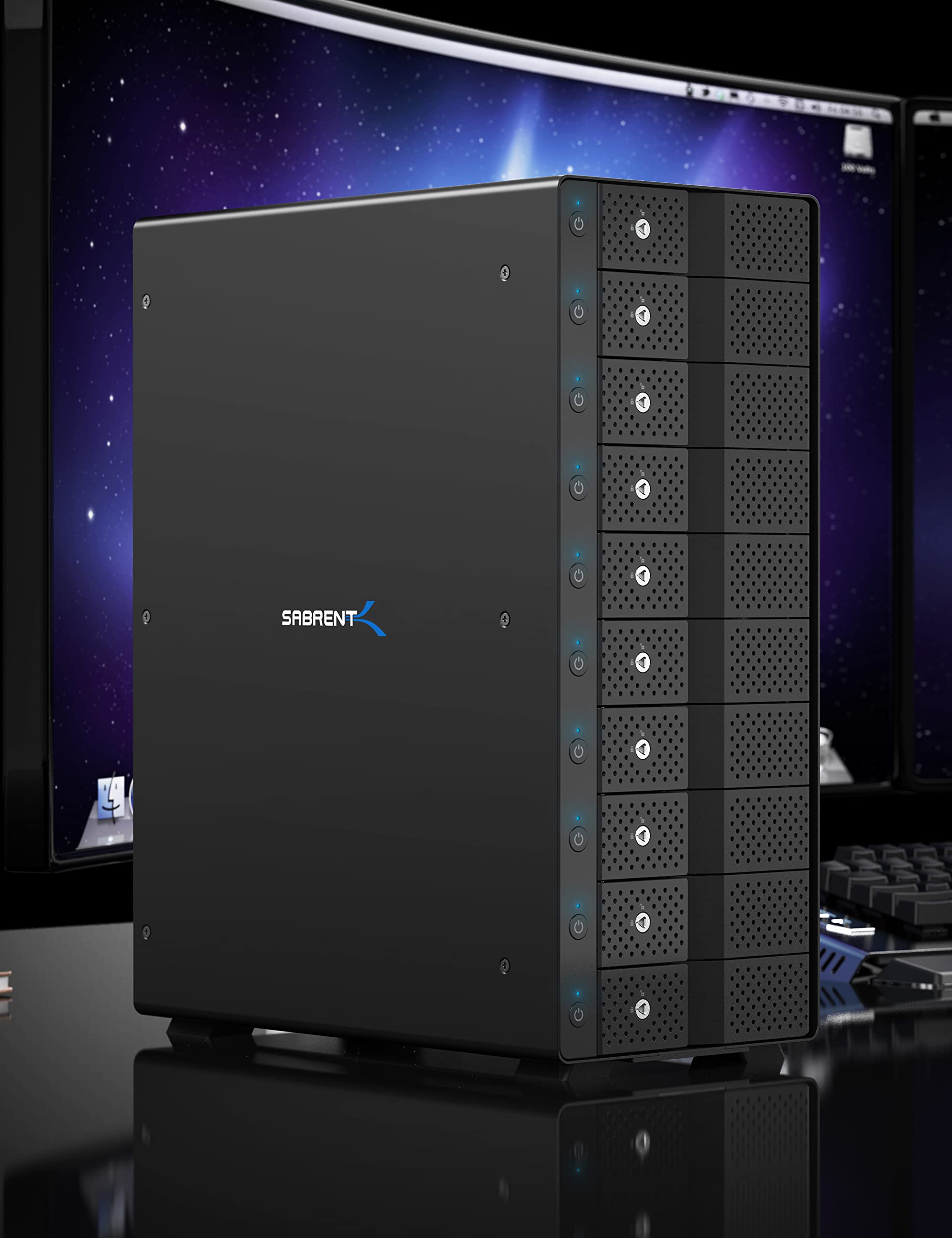 Sabrent 10 Bay 3.5    Sata Hard Drive Tray Less Docking Station (Usb 3.2 Type C And Type A) (Ds Uctb)