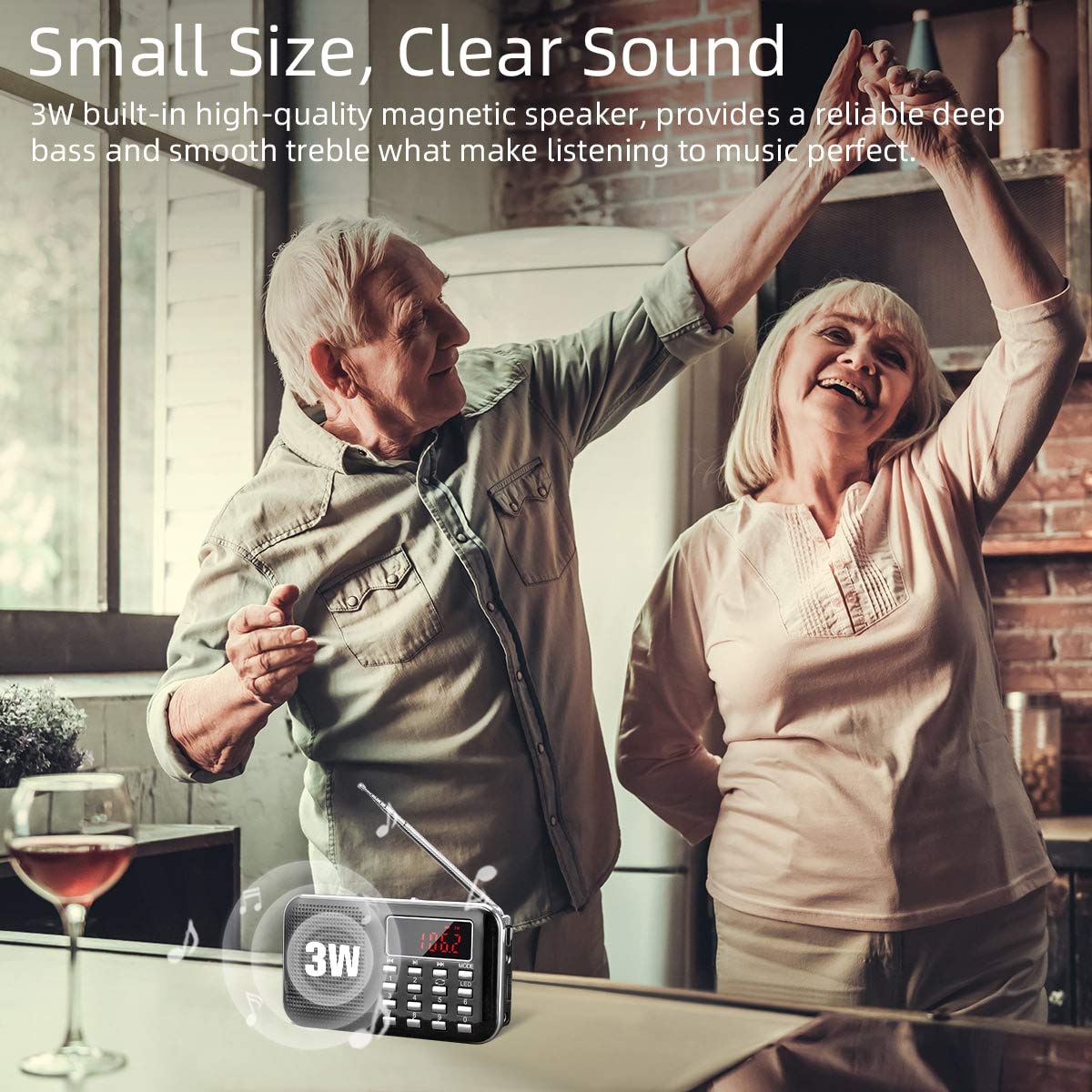 Mini Portable Radio Am Fm Pocket Radio With Mp3, Led Flashlight, Digital Radio Speaker Support Micro Sd/Tf Card/Usb, Auto Scan S