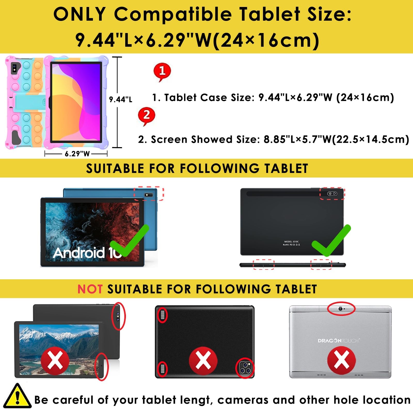 Detuosi Silicone Case For Vastking Kingpad K10/Z10, 10.1 Inch Kids Friendly Universal Lightweight Protective Cover For Vastking