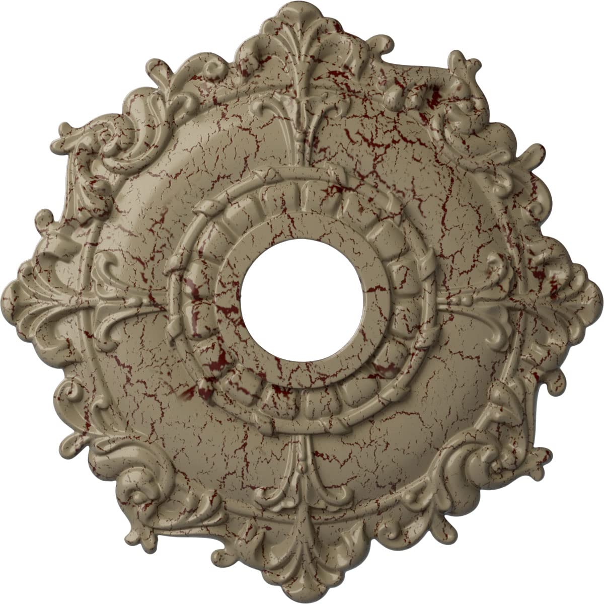 Ekena Millwork Cm18Rlgdc Riley Ceiling Medallion, 18''Od X 3 1/2''Id X 1 1/2''P, Gobi Desert Crackle