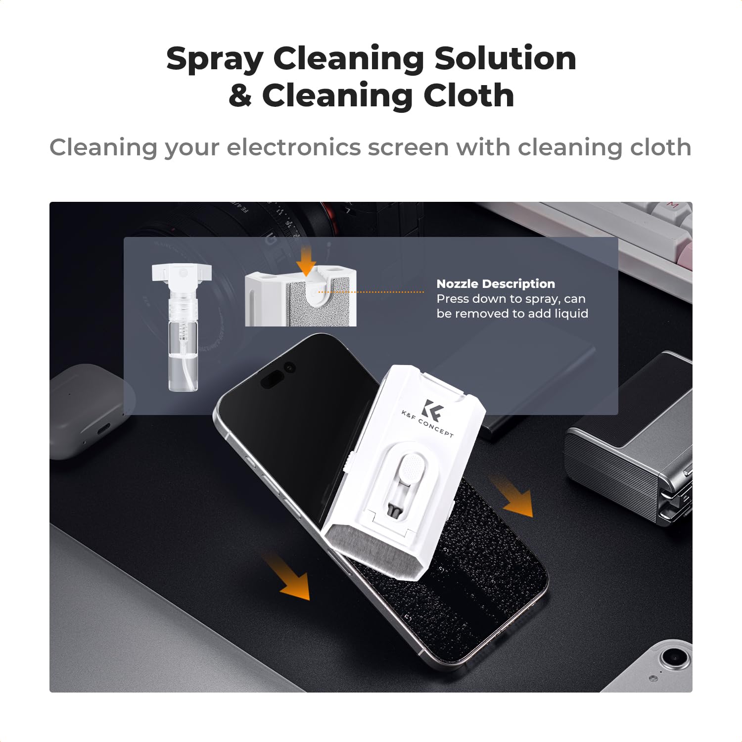 K&F Concept 8 In 1 Airpods Electronic Cleaning Kit Keyboard Laptop Cleaner, Multifunctional Cleaning Tool For Iphone Airpods Mac