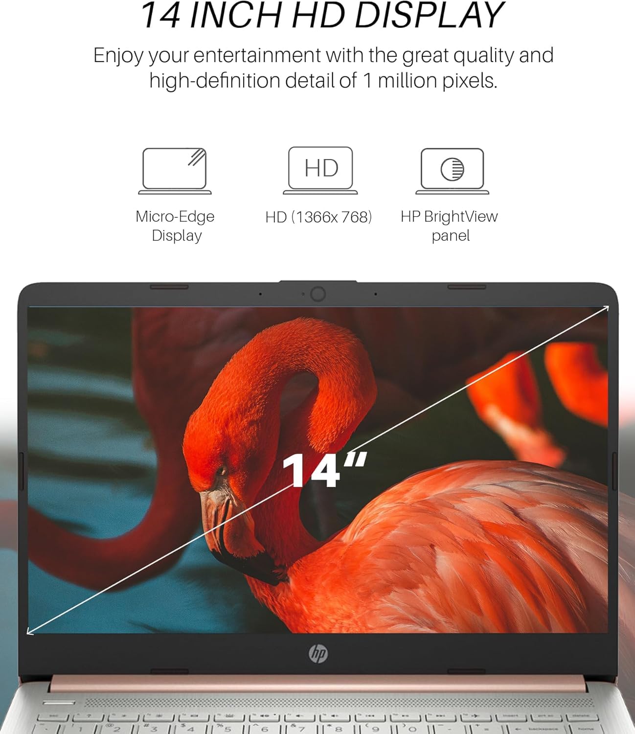 Hp 14 Inch Laptop Student Business, Intel Celeron N4120, 8 Gb Ram, 384 Gb Storage(128Gb Emmc+256Gb Msd), 1-Year Office 365, Inte