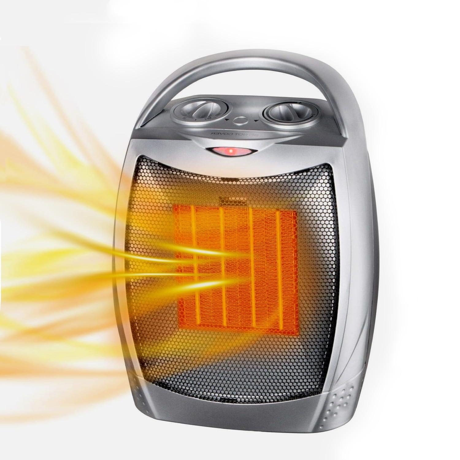 Small Portable Space Heater, 1500W/750W Adjustable Thermostat,Electric Desk Heater,Fast Heating, Heat Up 200 Sq Ft For Indoor Us