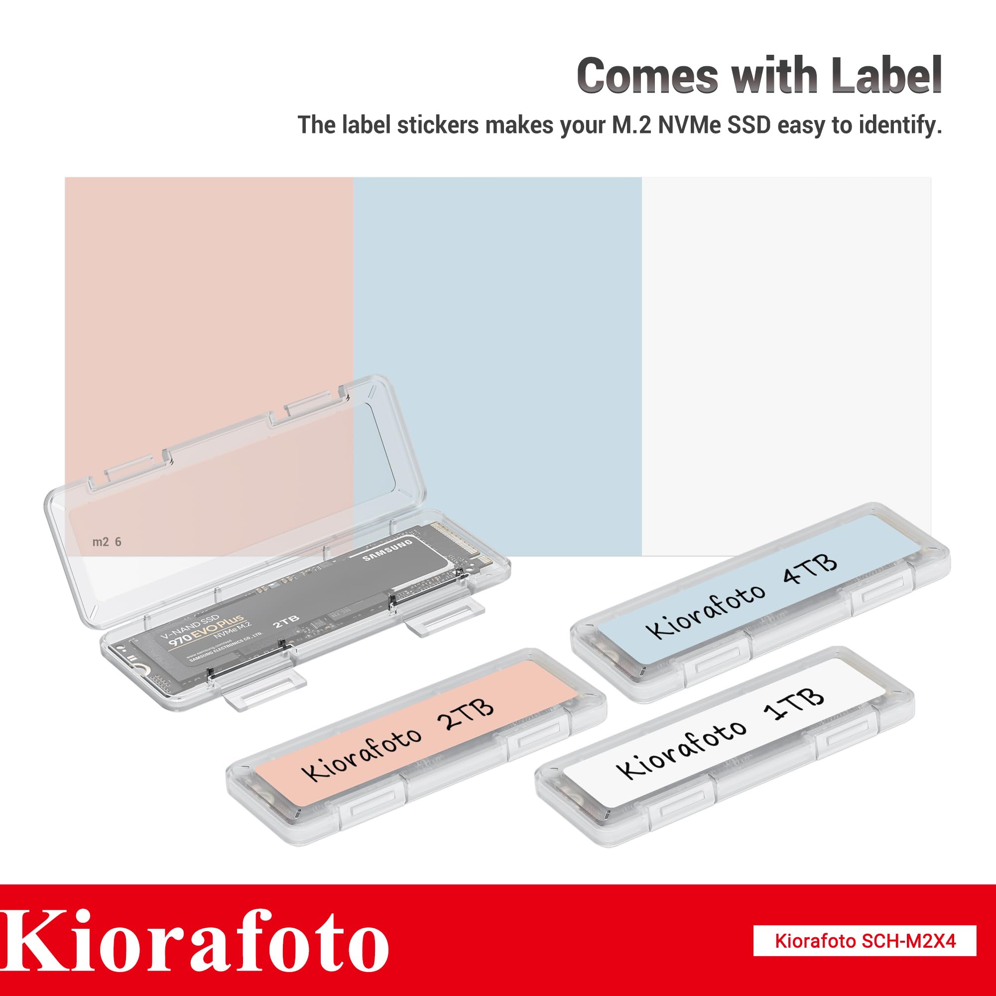 4 Pack Clear Plastic M.2 2280 2260 2242 2230 Ssd Case, Portable M.2 Nvme Ssd Case Protective Box M.2 2280 Holder Storage With La