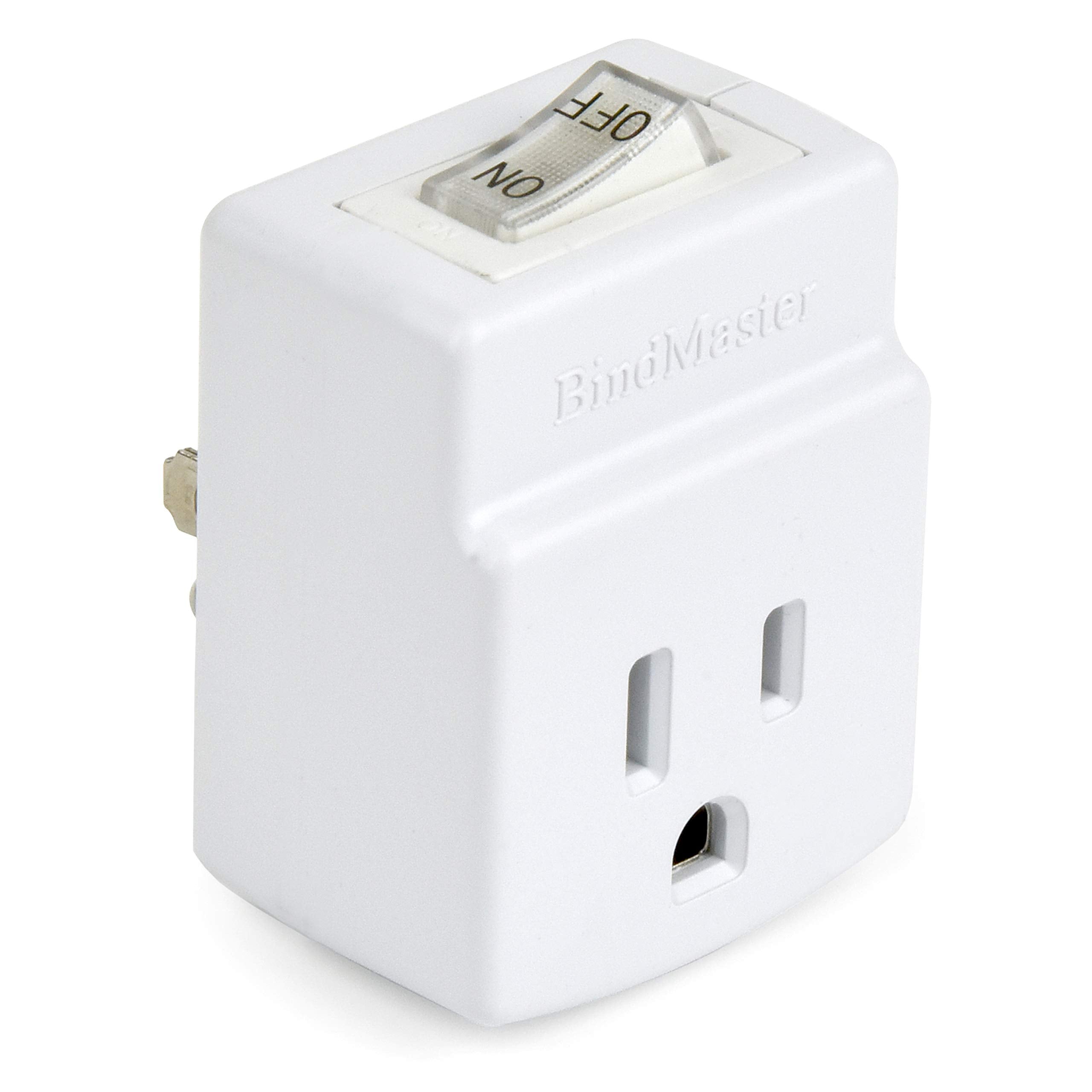 Bindmaster 3 Prong Grounded Single Port Power Adapter With Indicator On/Off Switch (1 Pack)