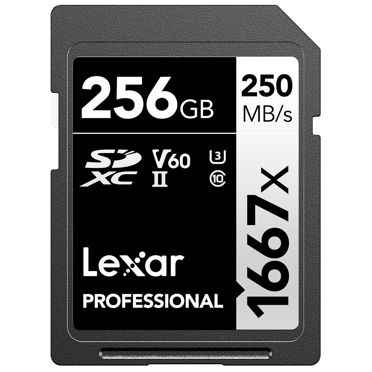 Lexar 256GB Professional 1667x SDXC Memory Card, UHS-II, C10, U3, V60, Full-HD & 4K Video, Up To 250MB/s Read, for Professional Photographer, Videographer, Enthusiast (LSD256CBNA1667)
