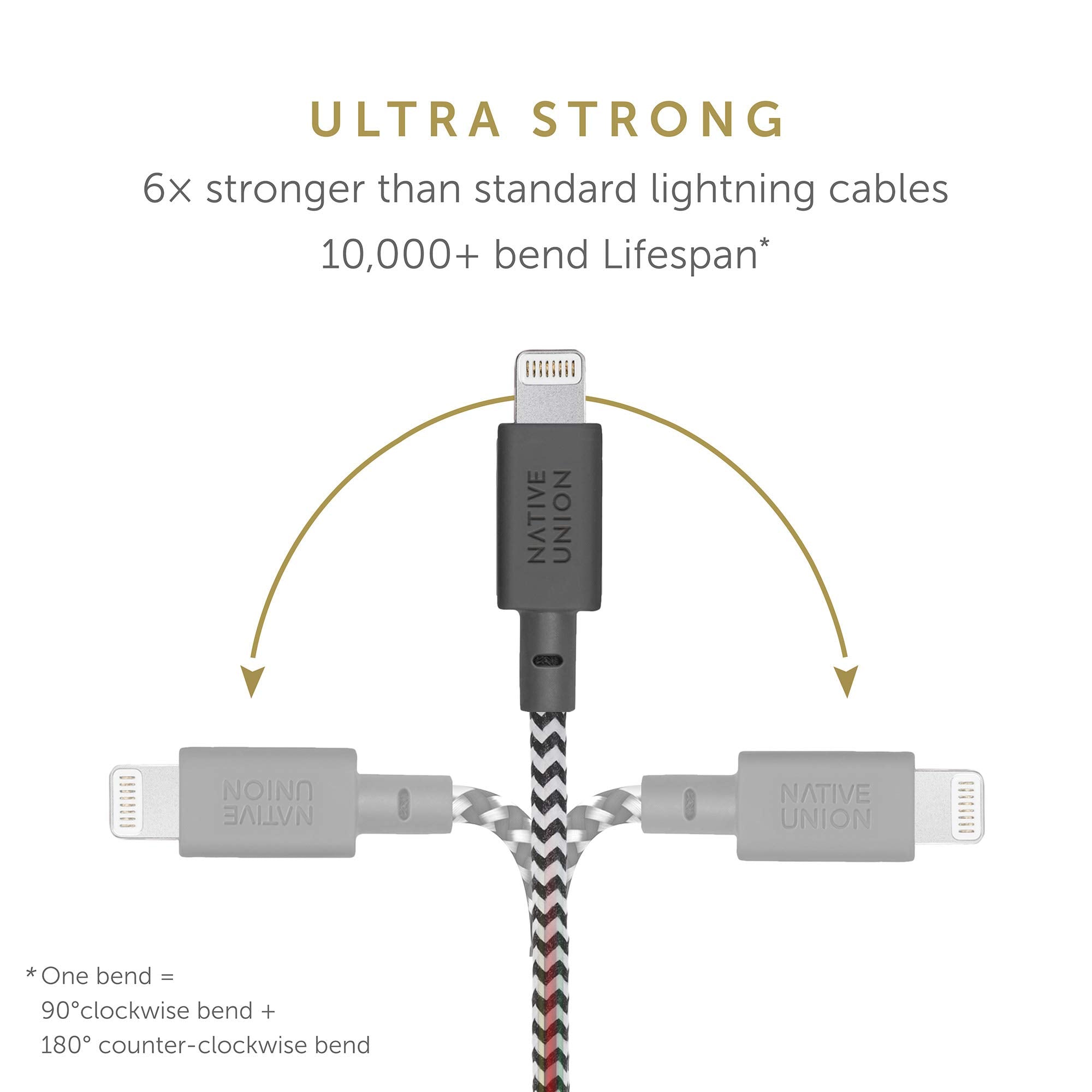 Native Union Belt Cable Usb-C To Lightning - 10Ft Ultra-Strong Reinforced Cable [Mfi Certified] For Iphone 14, Phone 14 Plus, Ip