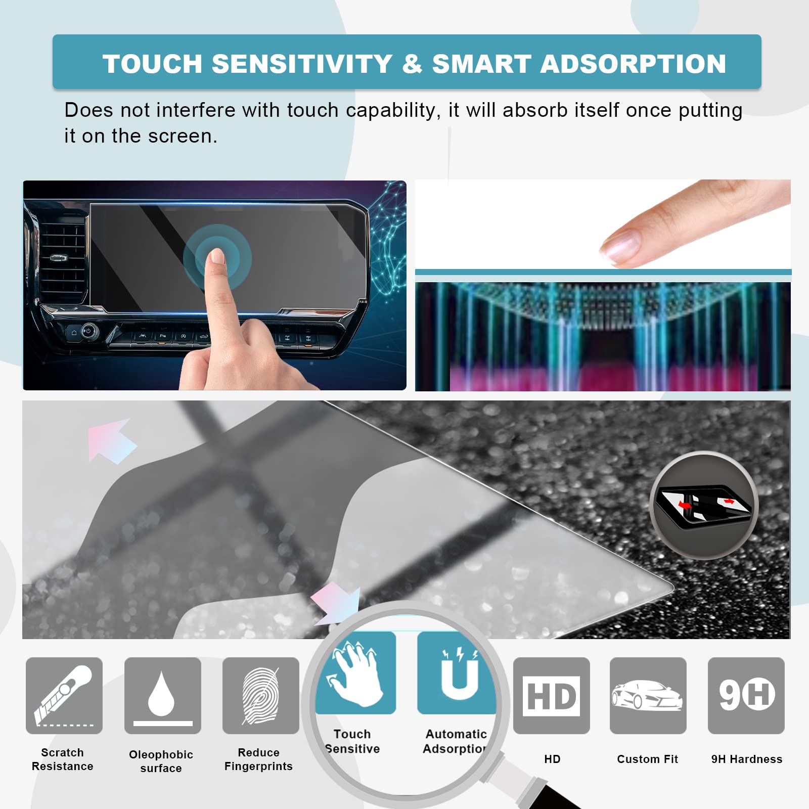 Cdefg 2022 2025 Silverado Sierra Screen Protector For 2024 2025 Silverado 1500 Sierra 1500 2500Hd 3500Hd Accessories Touch Screen Protector Tempered Glass