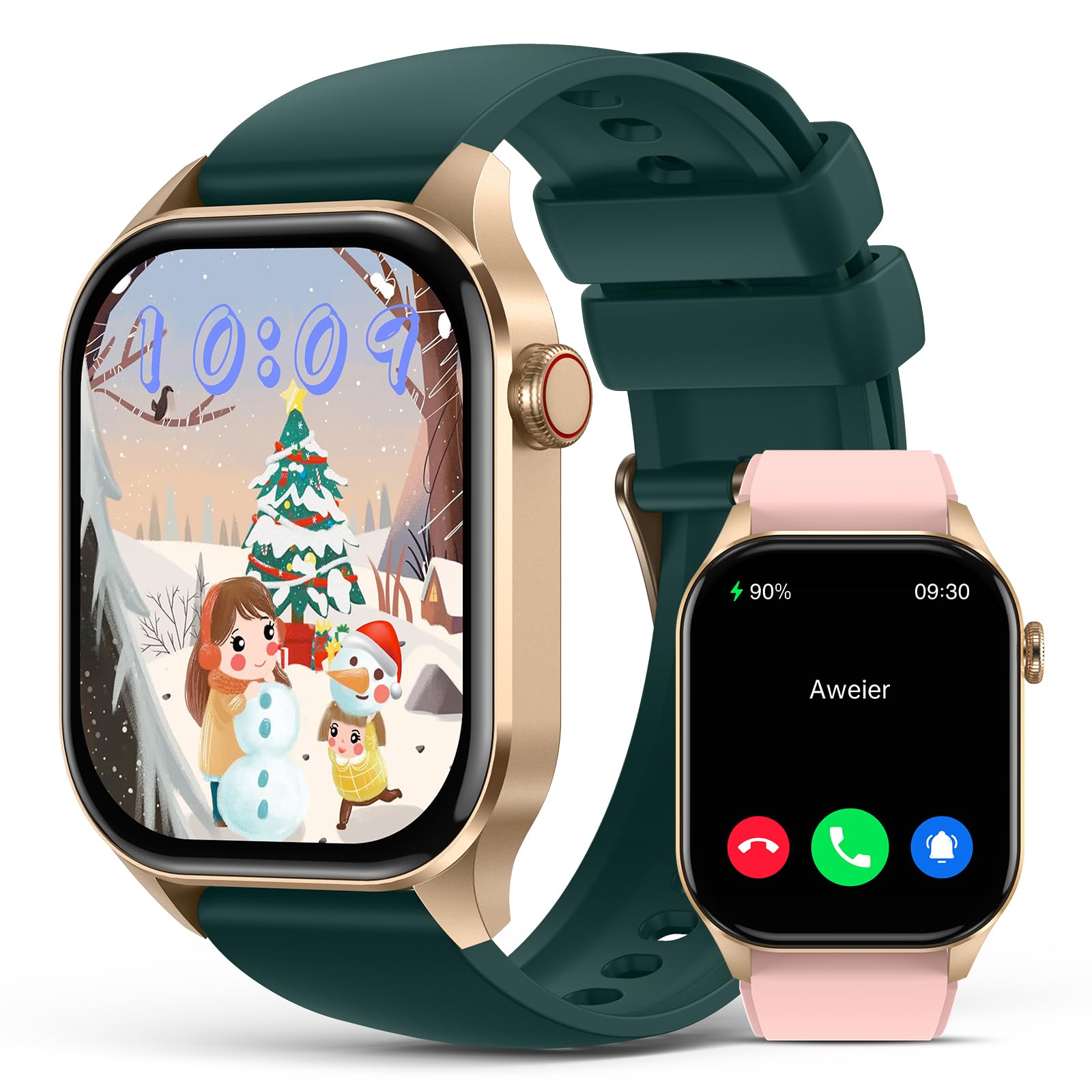 Smart Watches Christmas for Women 2.04 HD Screen Fitness Tracker Watches, Heart Rate Sleep Blood Oxygen Monitor, IP68 Waterproof