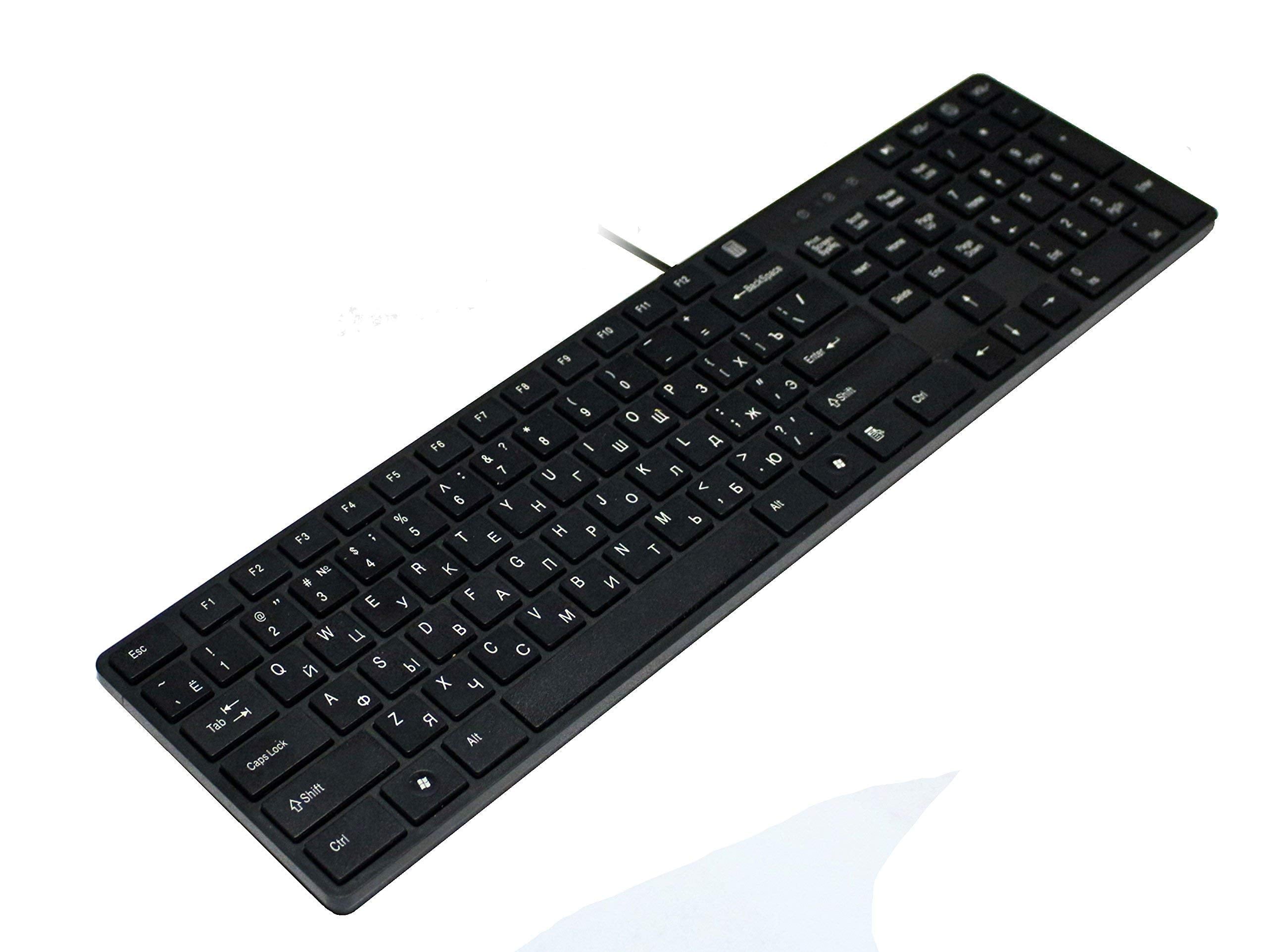 Usb Keyboard With Russian English (Cyrillic) Letters/Characters- Full Size Slim Desktop Design