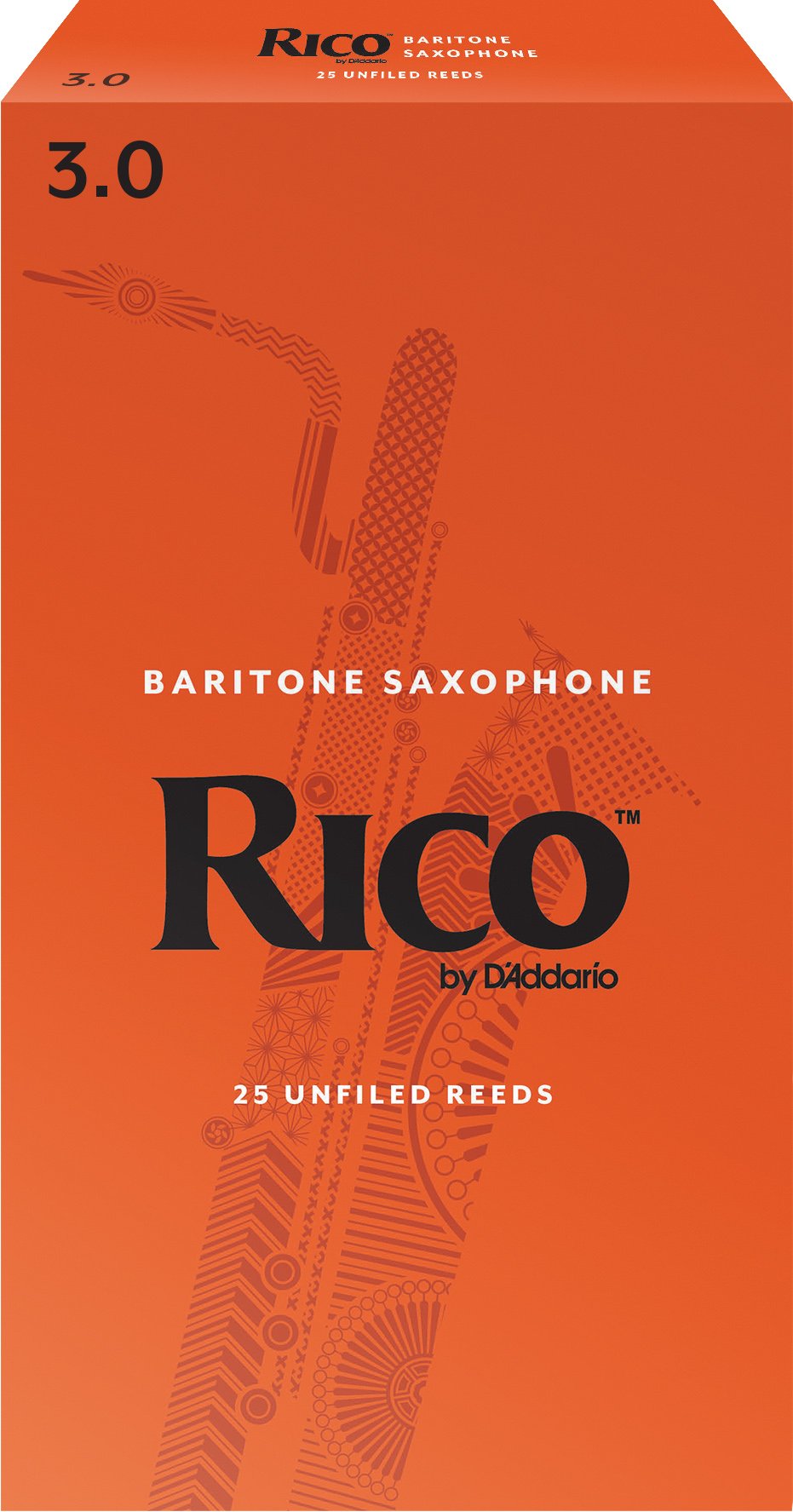 Daddario Woodwinds   Rico Baritone Sax Reeds   Rla2530   Strength 3.0, 25 Pack