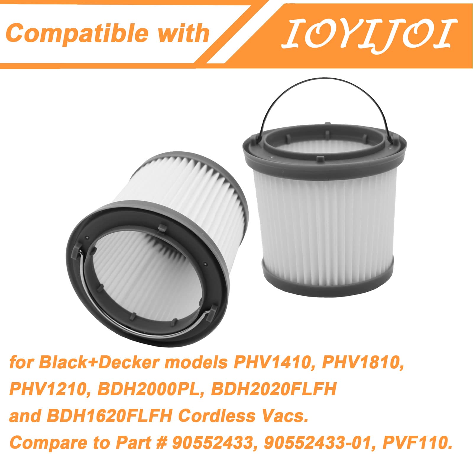 Ioyijoi 8 Pack Vac Replacement Filters For Black & Decker Pvf110 Phv1810 Phv1210 Bdh2000Pl Bdh1600Pl Bdh2020Flfh Bdh1620Flfh. Co